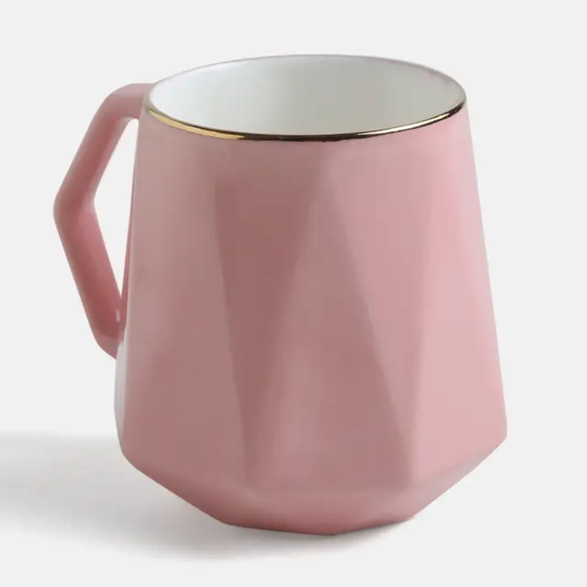 Diamond Mug with Gold Rim