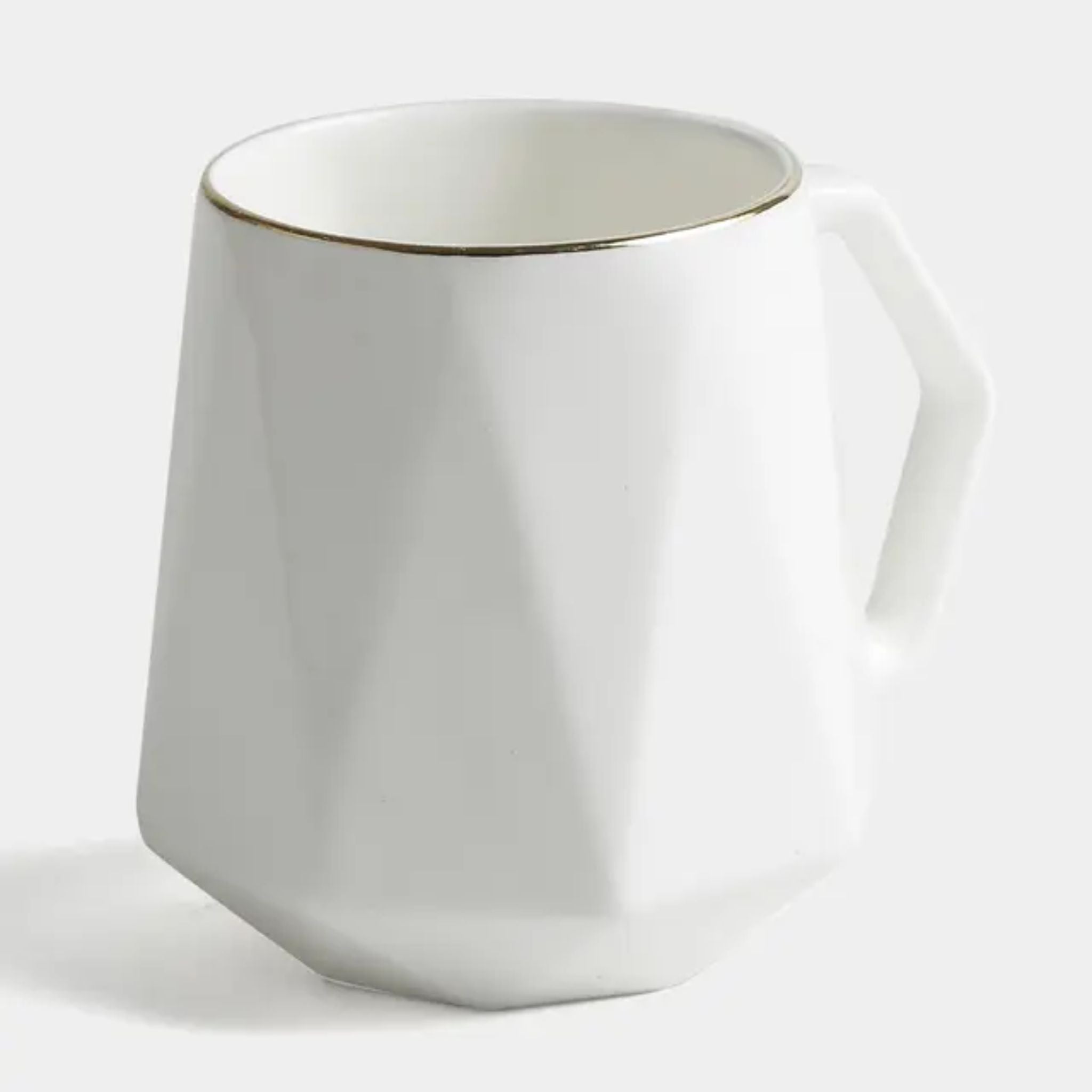 Diamond Mug with Gold Rim