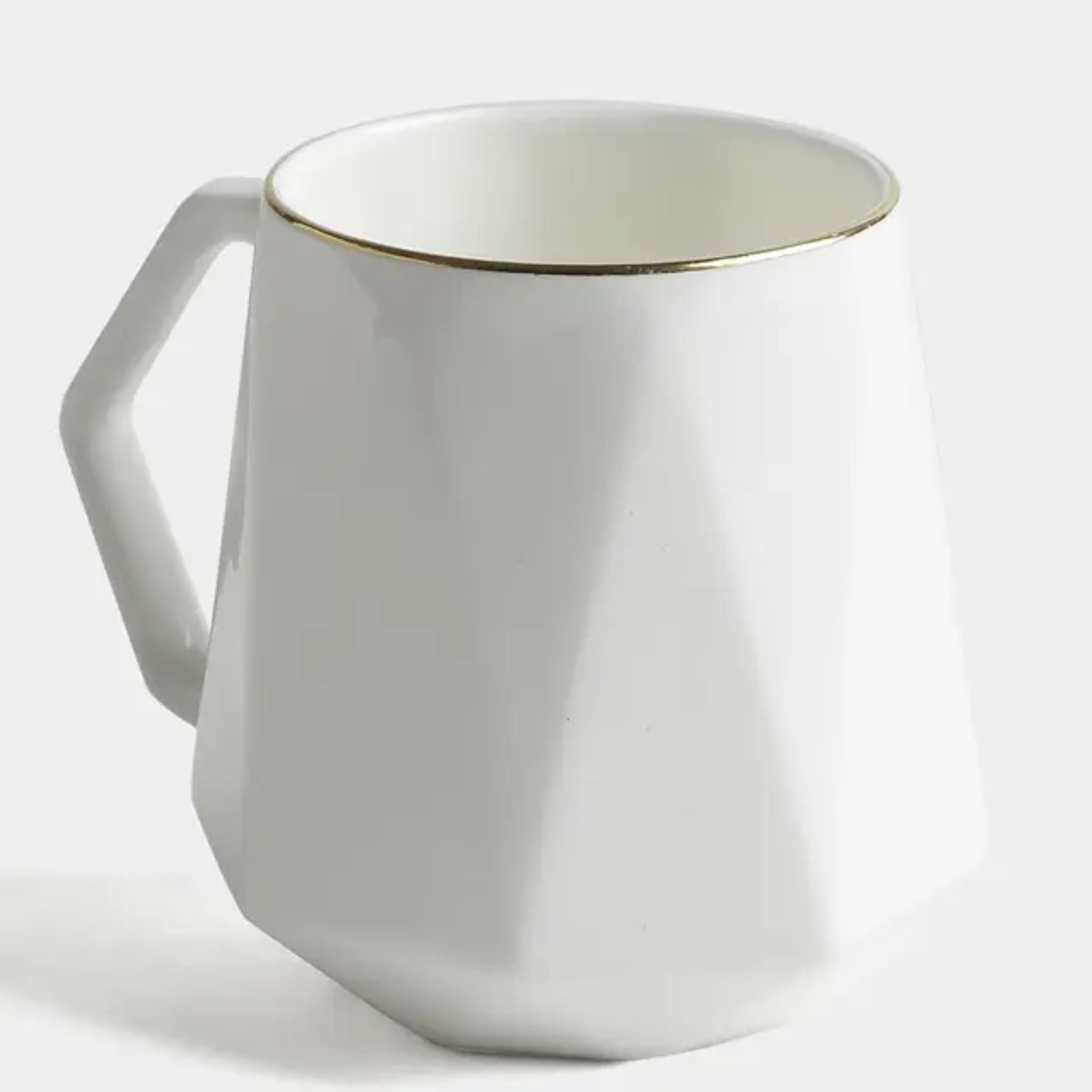 Diamond Mug with Gold Rim