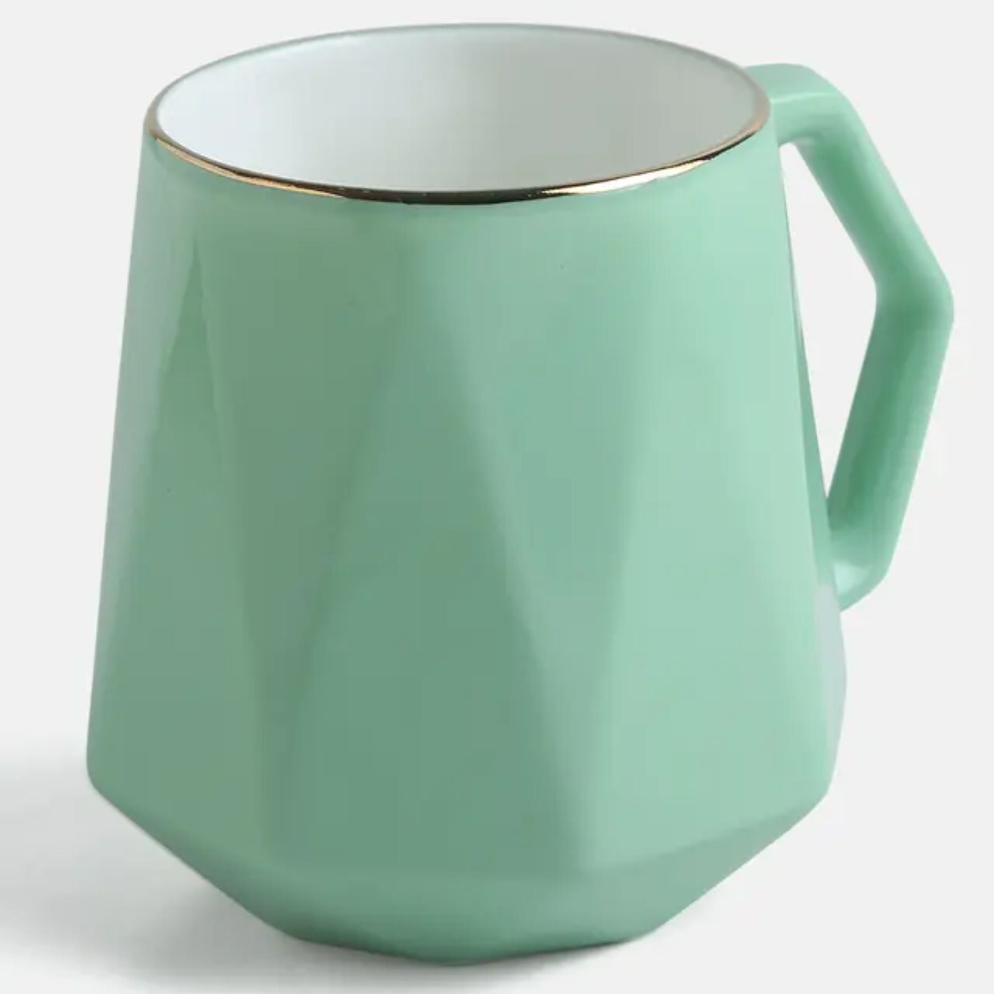 Diamond Mug with Gold Rim