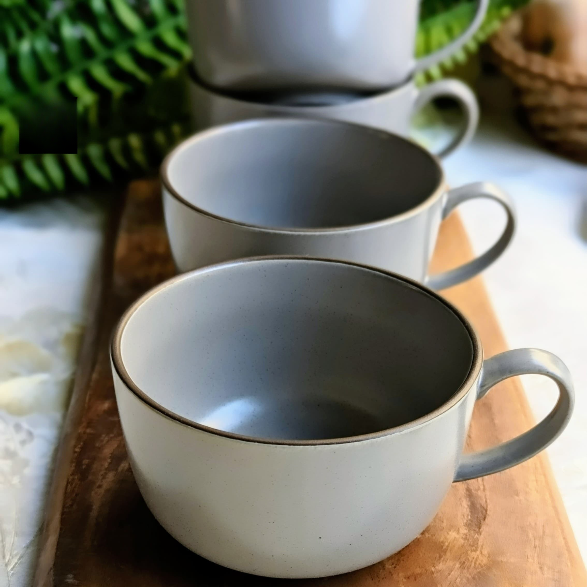 Dove Grey Coffee Mugs - Set of 4