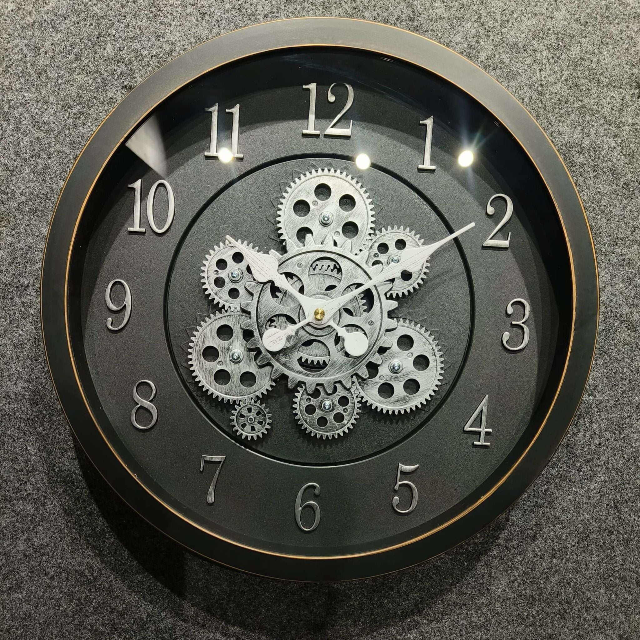 Ebony Industrial Gear Wall Clock