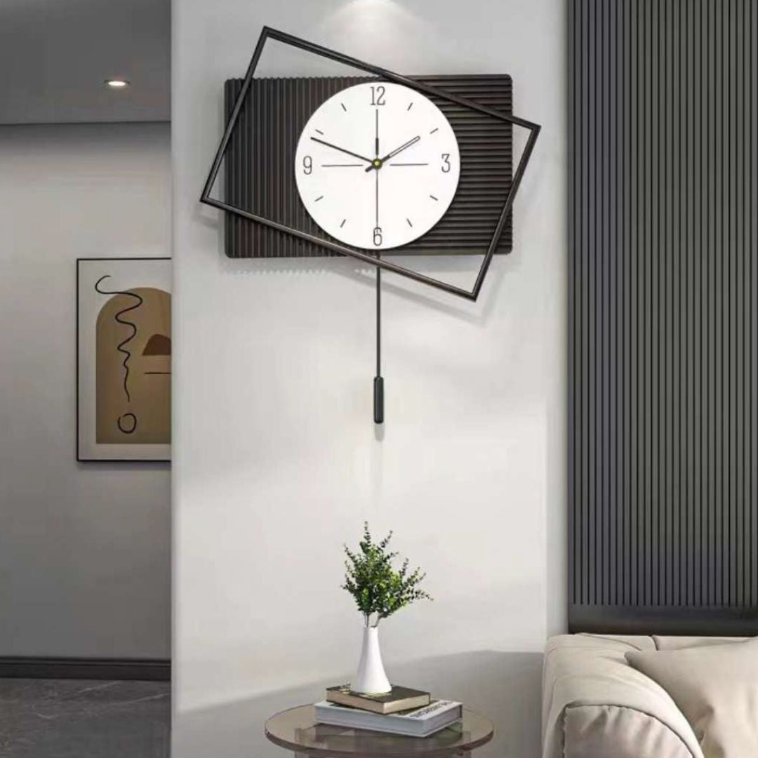 Edgy Black Wall Clock