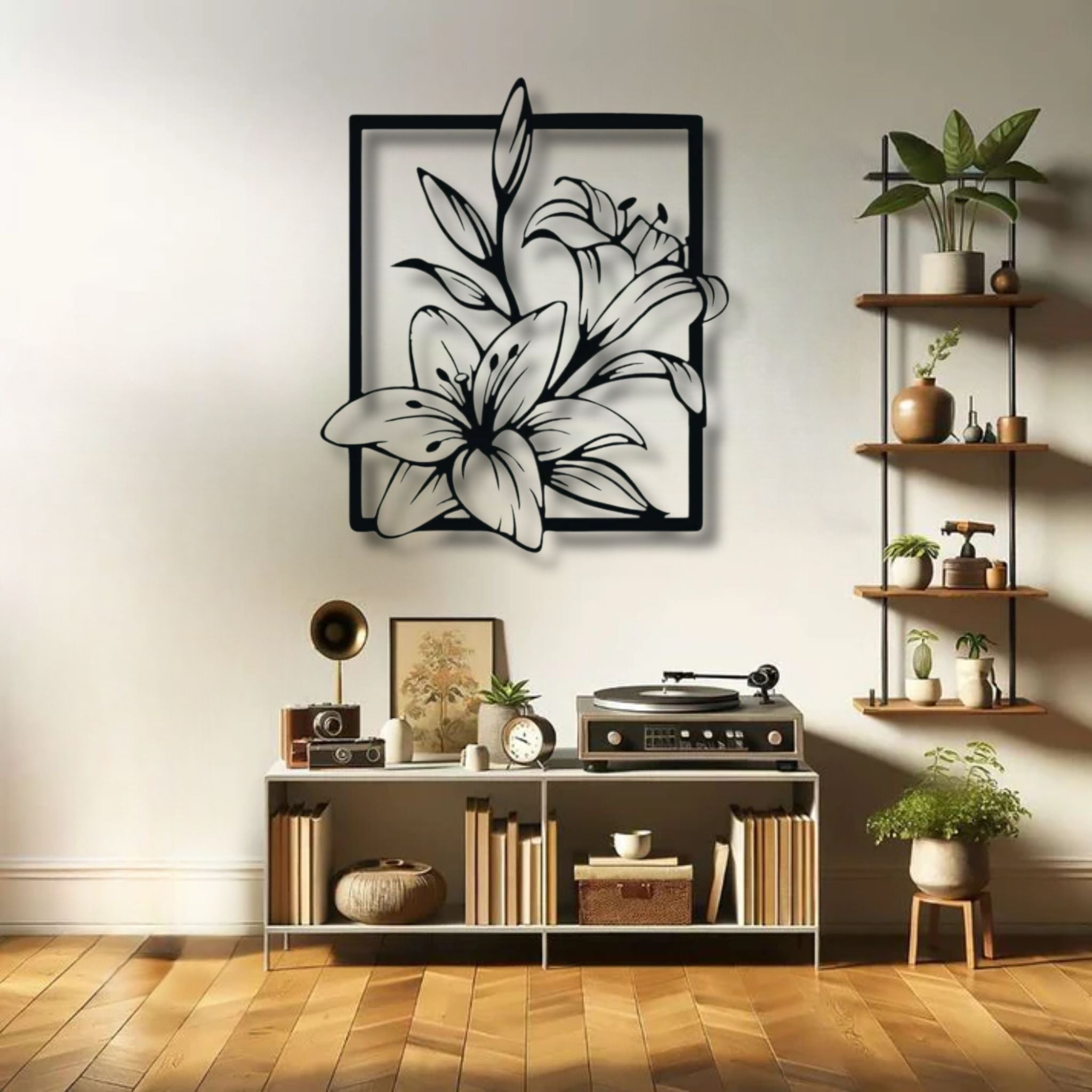Elegant Lilies Floral Metal Wall Art Panel