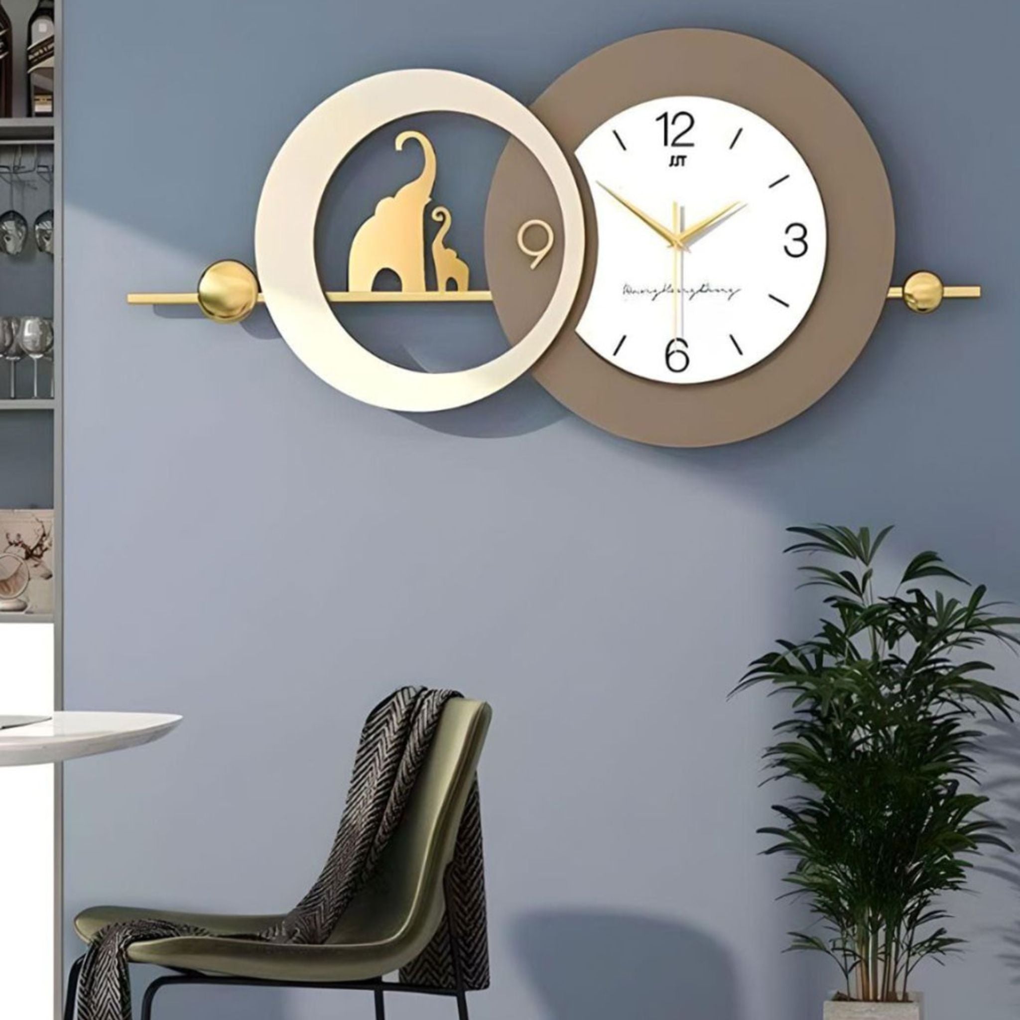 Elephant Grace Modern Wall Clock