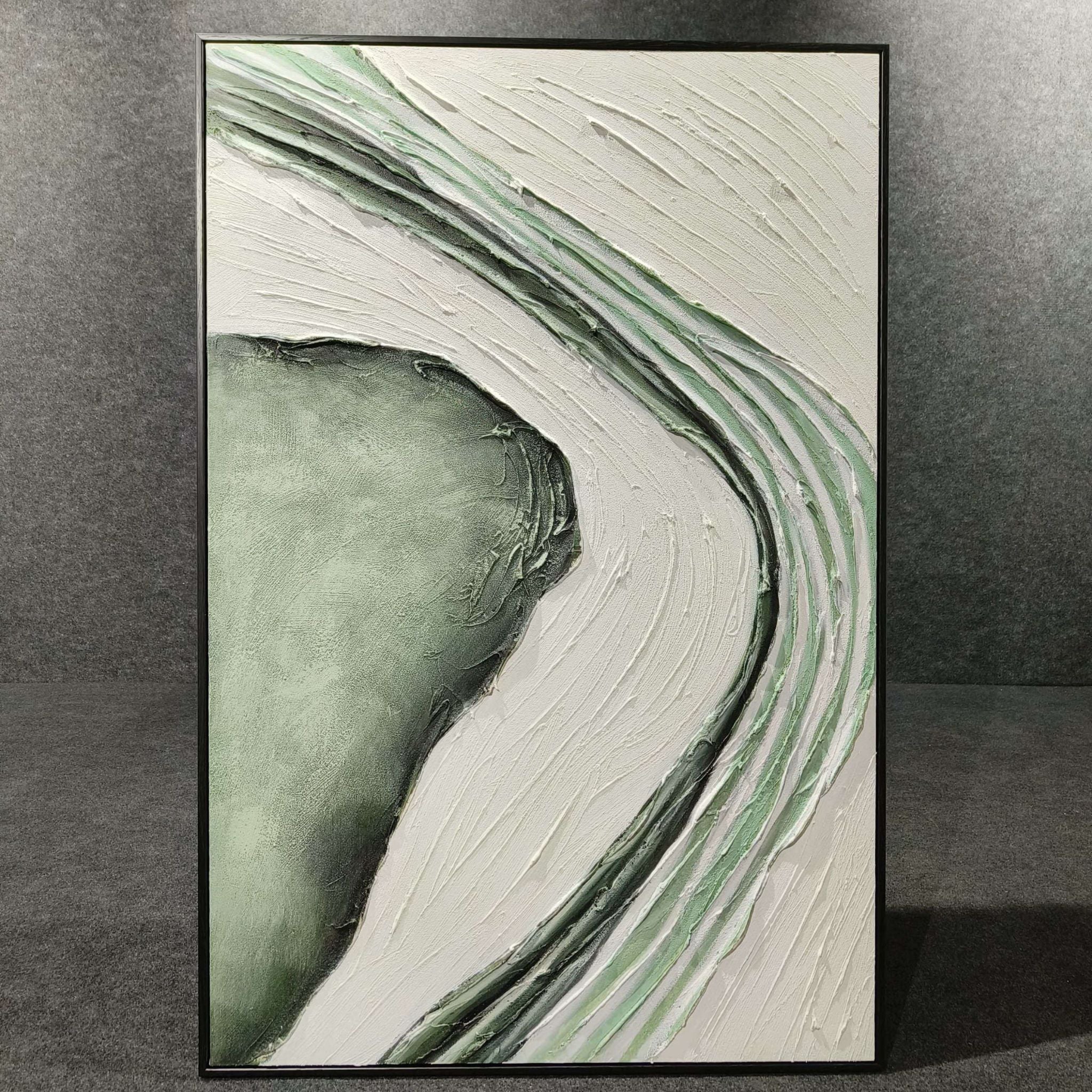 Emerald Stream Abstract Handmade Painting