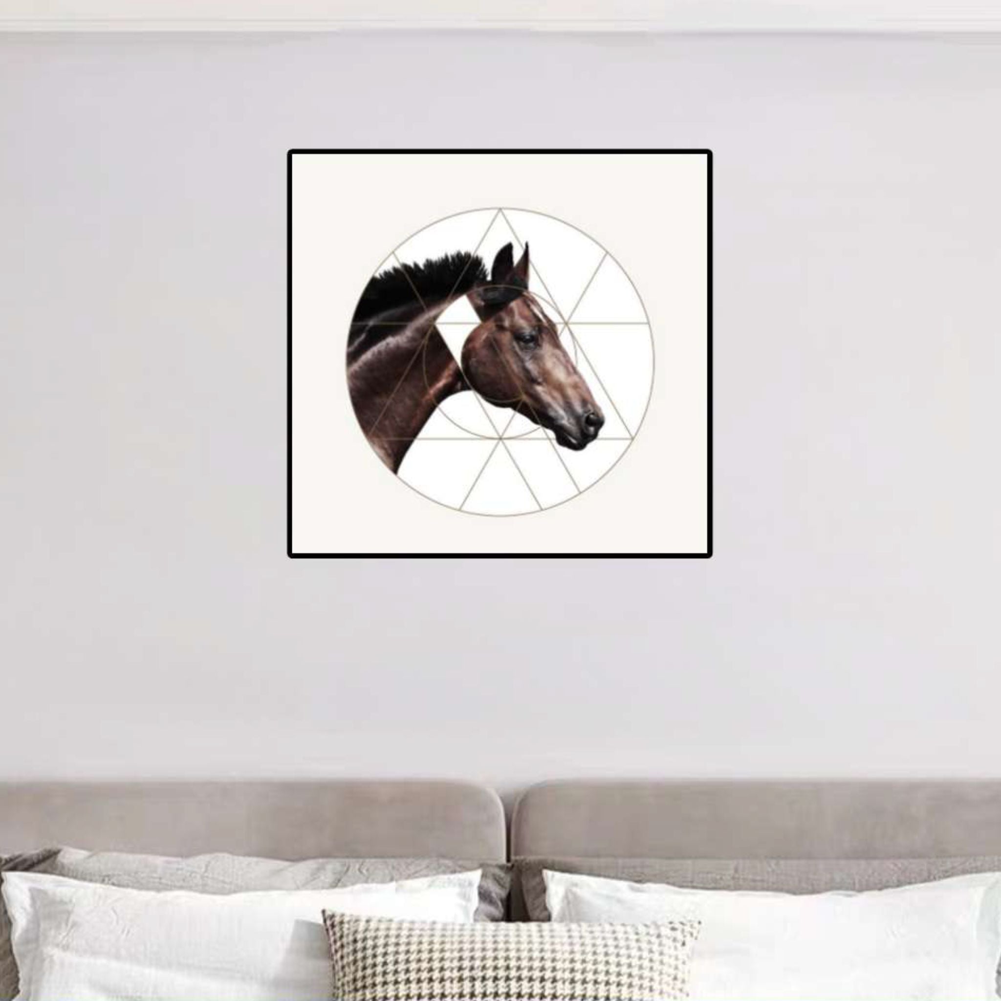 Enigmatic Illuminati Horse Wall Painting