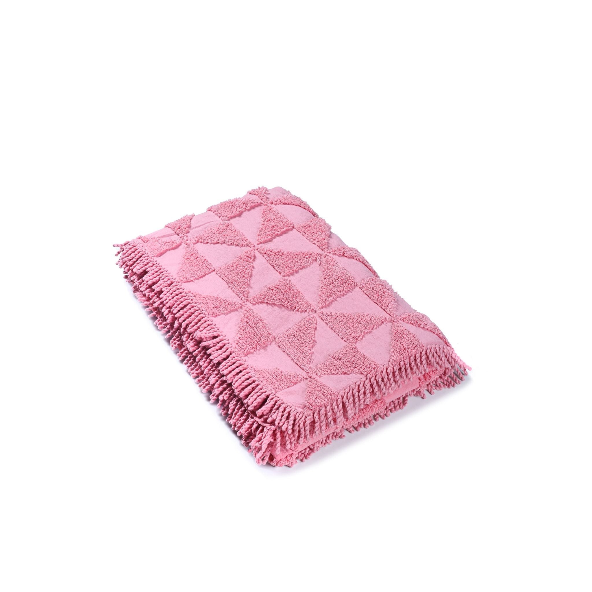 Firki Tufted Pattern Throw with Fringe