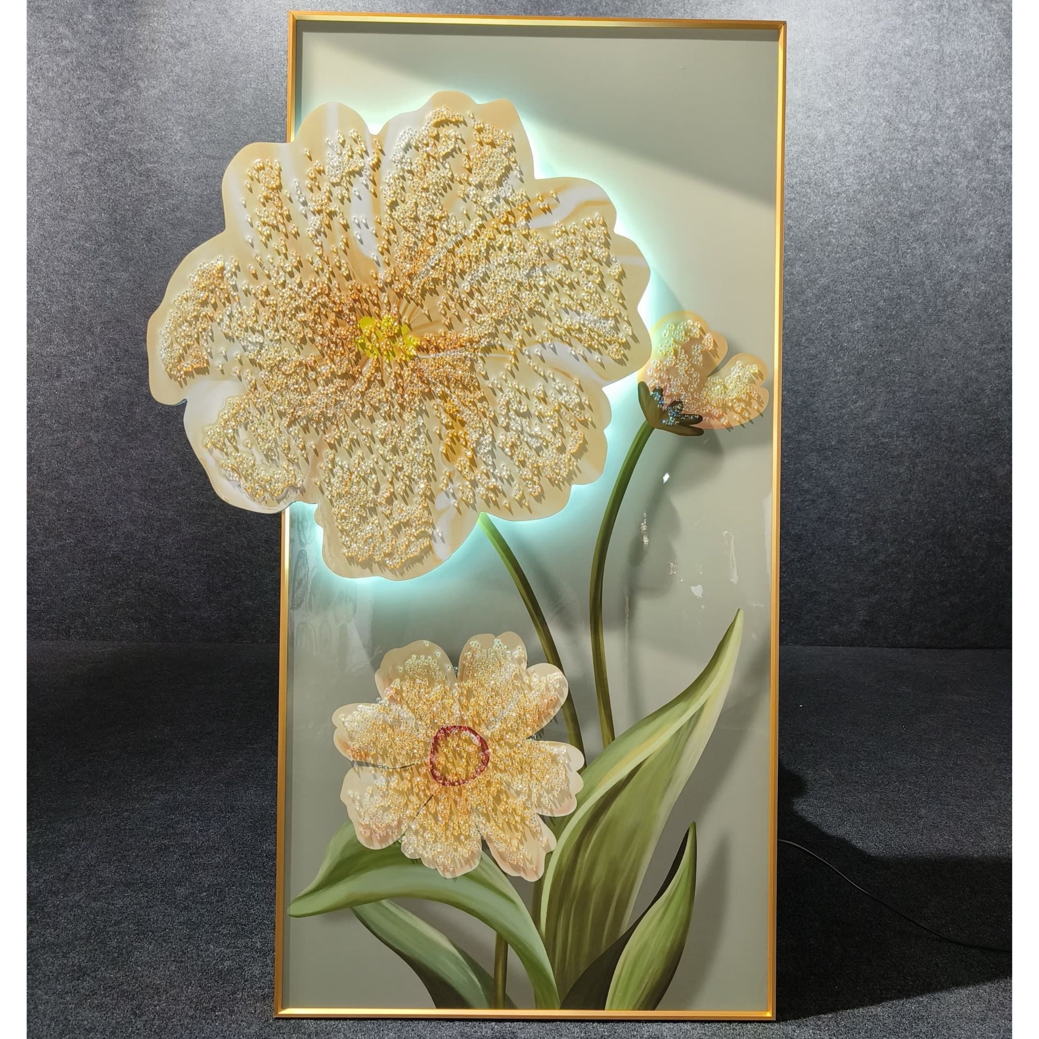 Floral Blossom Crystal Wall Art with LED