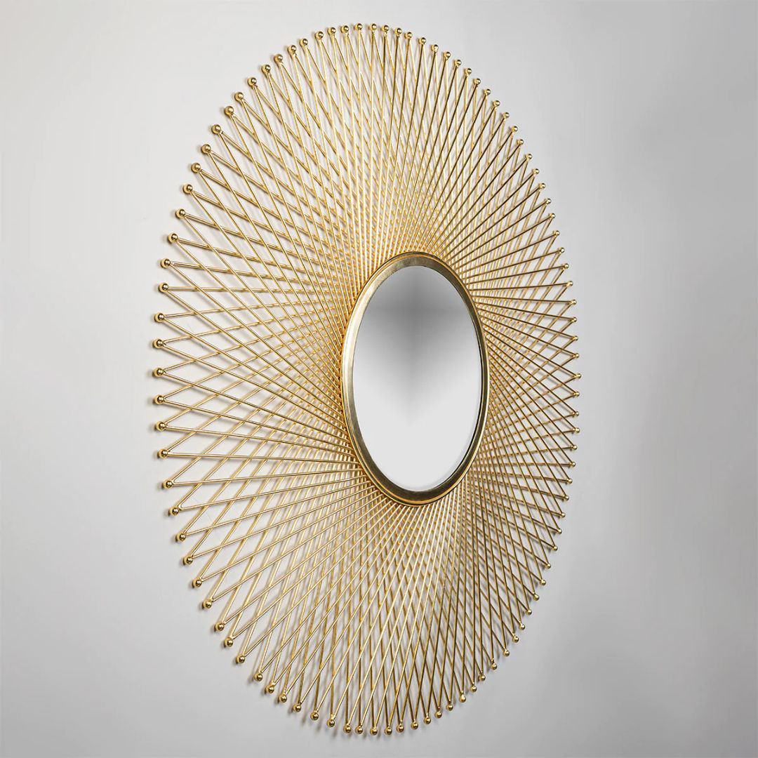 Gold Knitted Pattern Wall Mirror