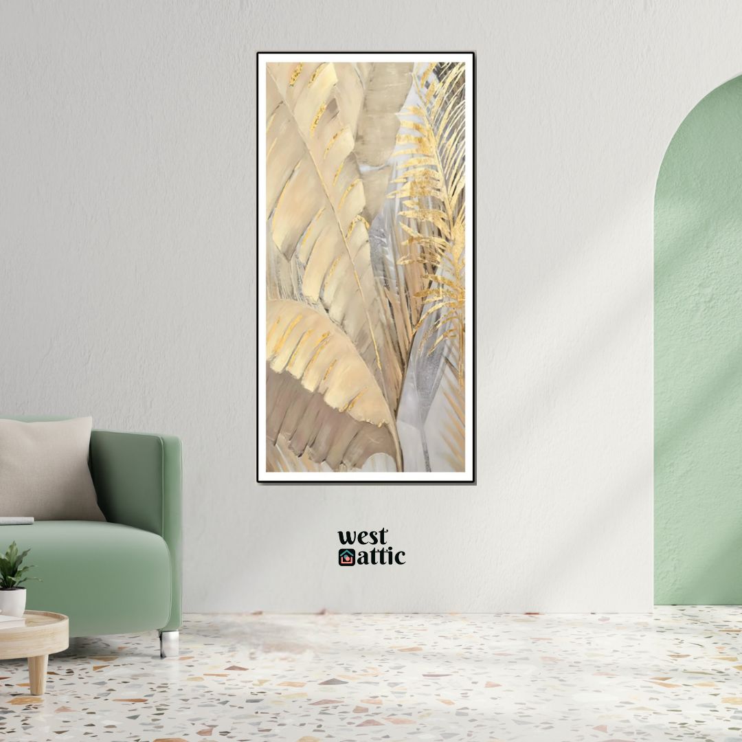 Golden Feather Radiance Textured Wall Frame