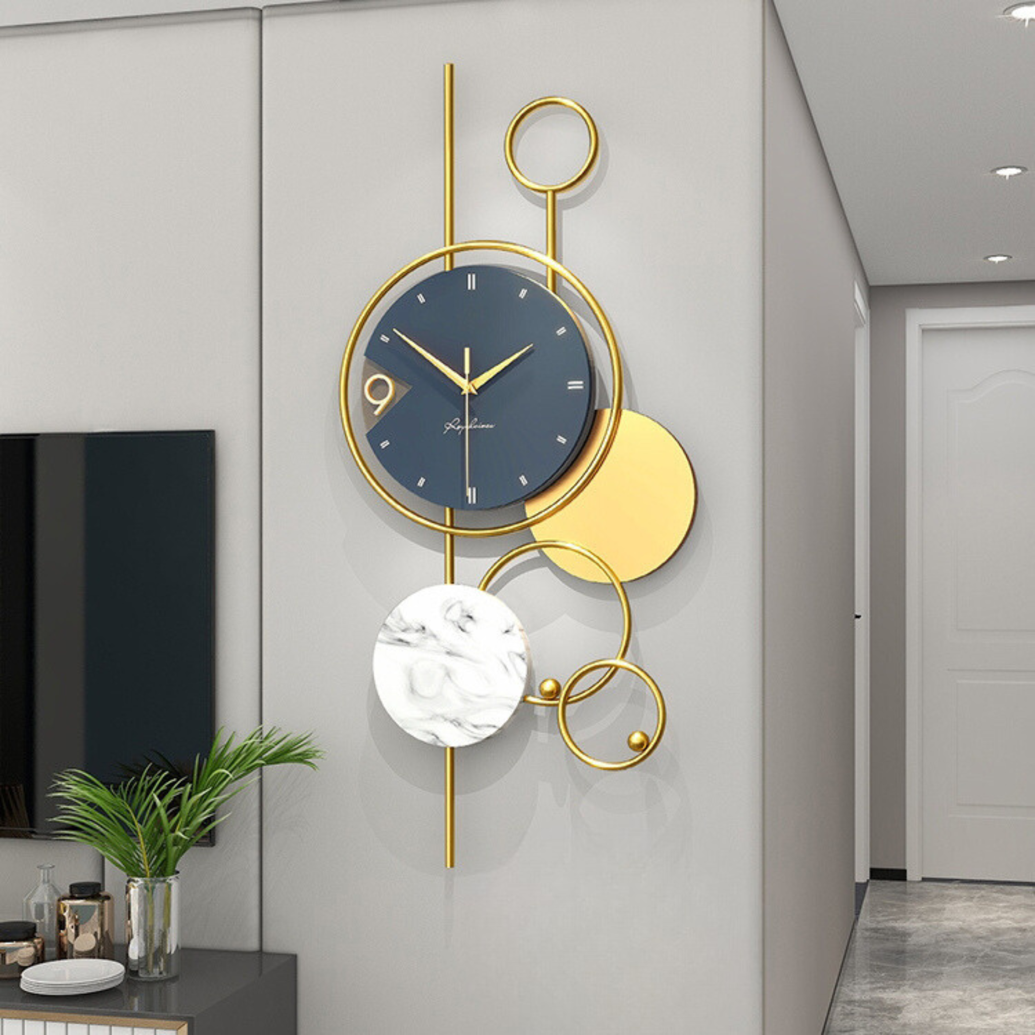 Golden Horizon Wall Clock