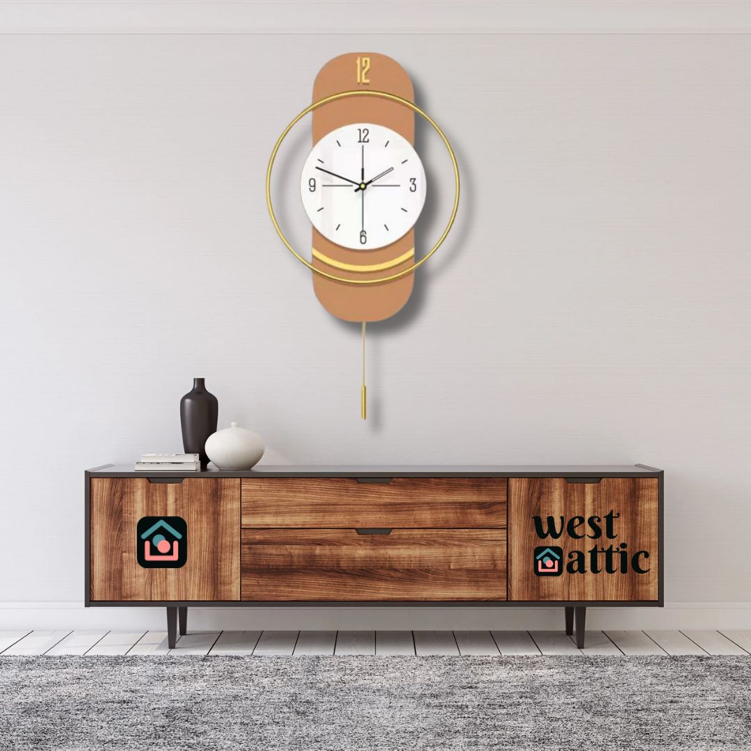 Golden Orbit Wall Clock