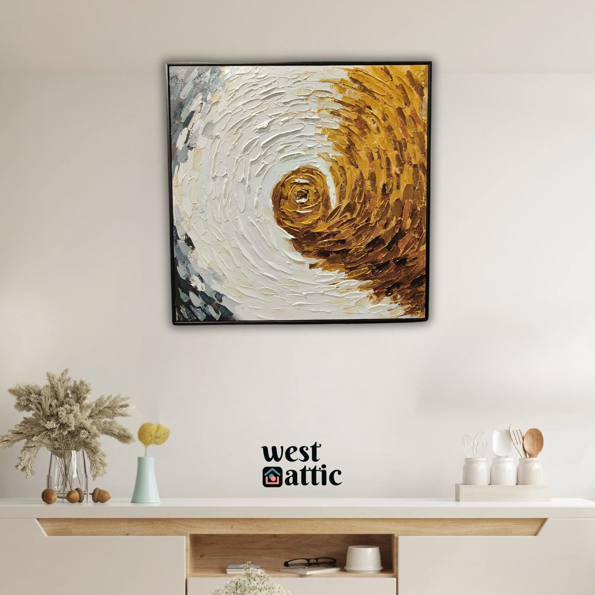 Golden Spiral Abstract Painting