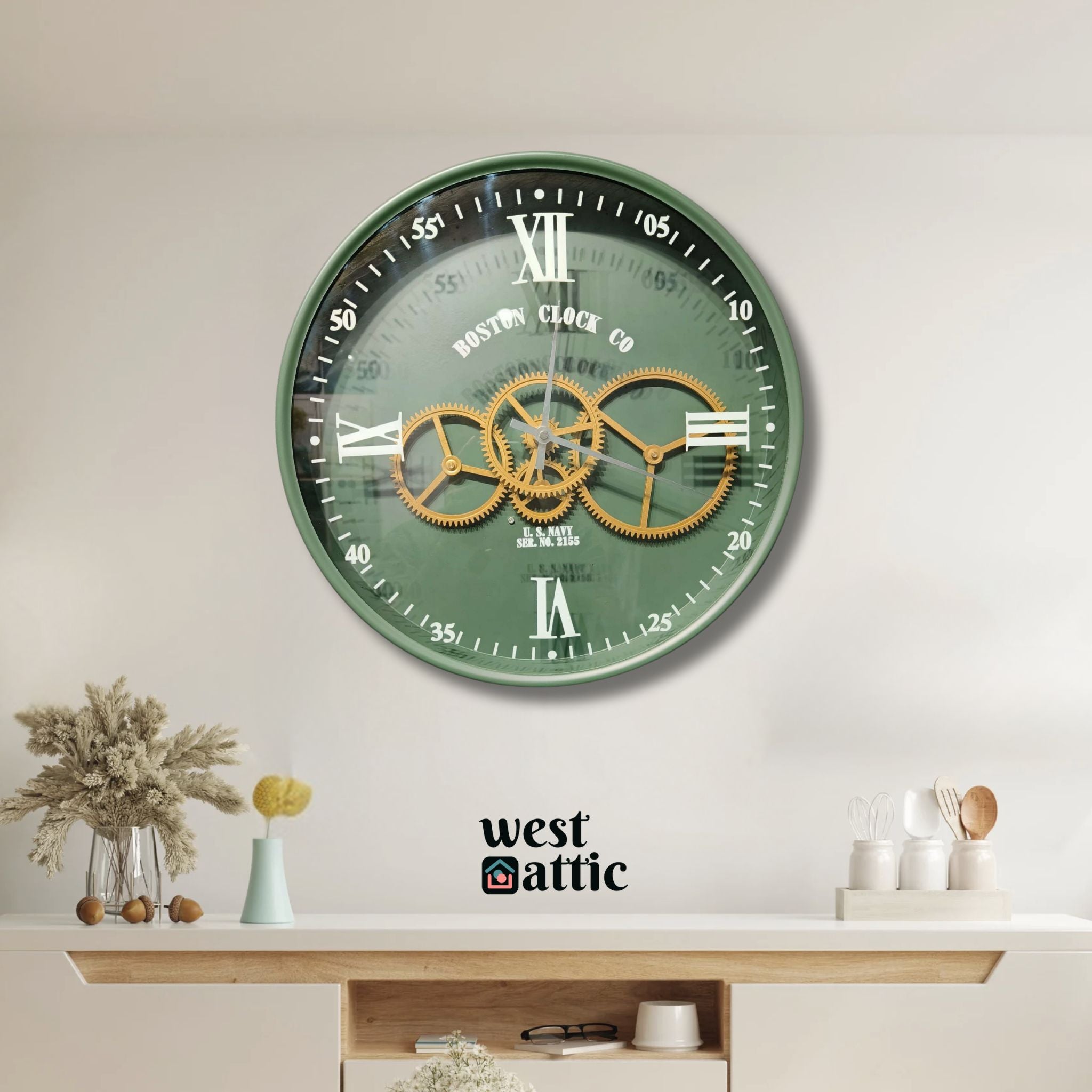 Green Boston Gear Wall Clock