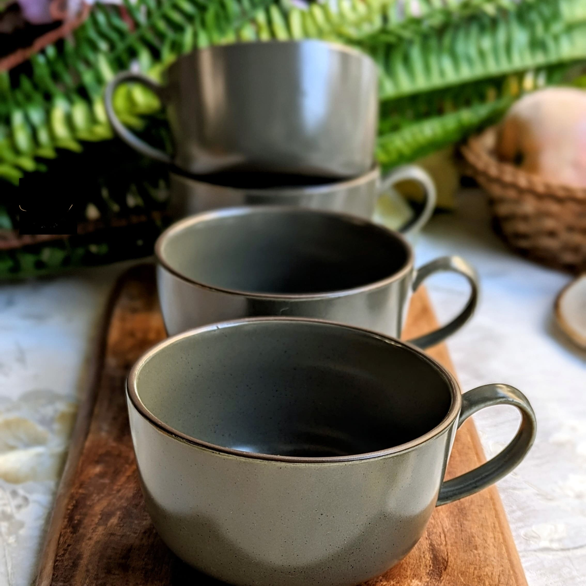 Gunmetal Grey Coffee Mugs - Set of 4