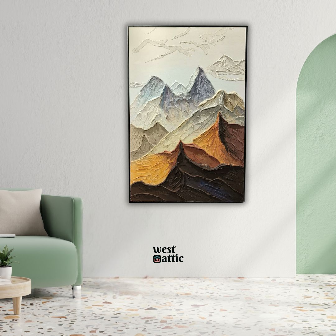 Majestic Mountains Textured Painting