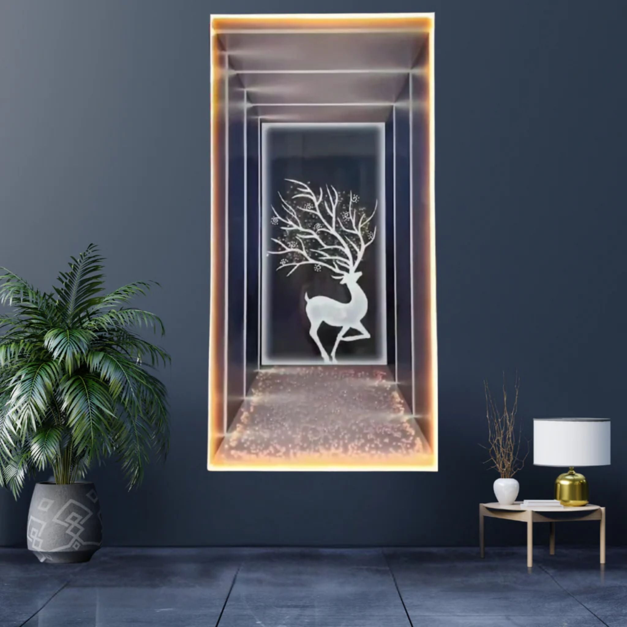 Majestic Deer 3D LED Crystal Wall Frame