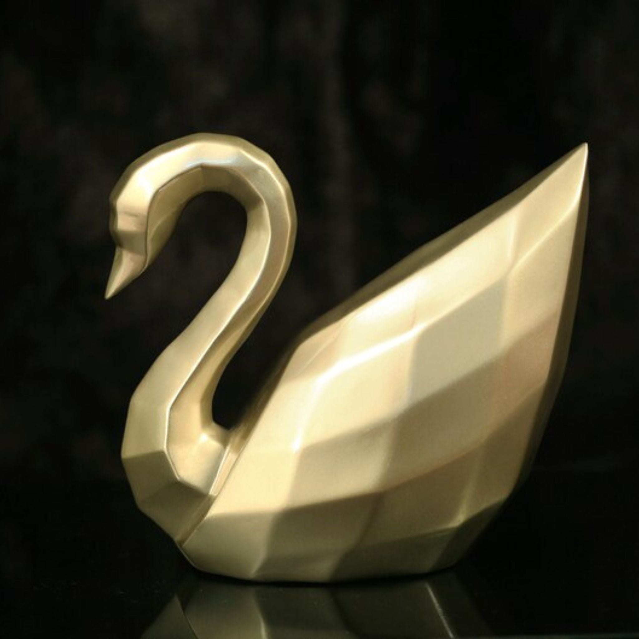 Elegant Metallic Swan Figurine