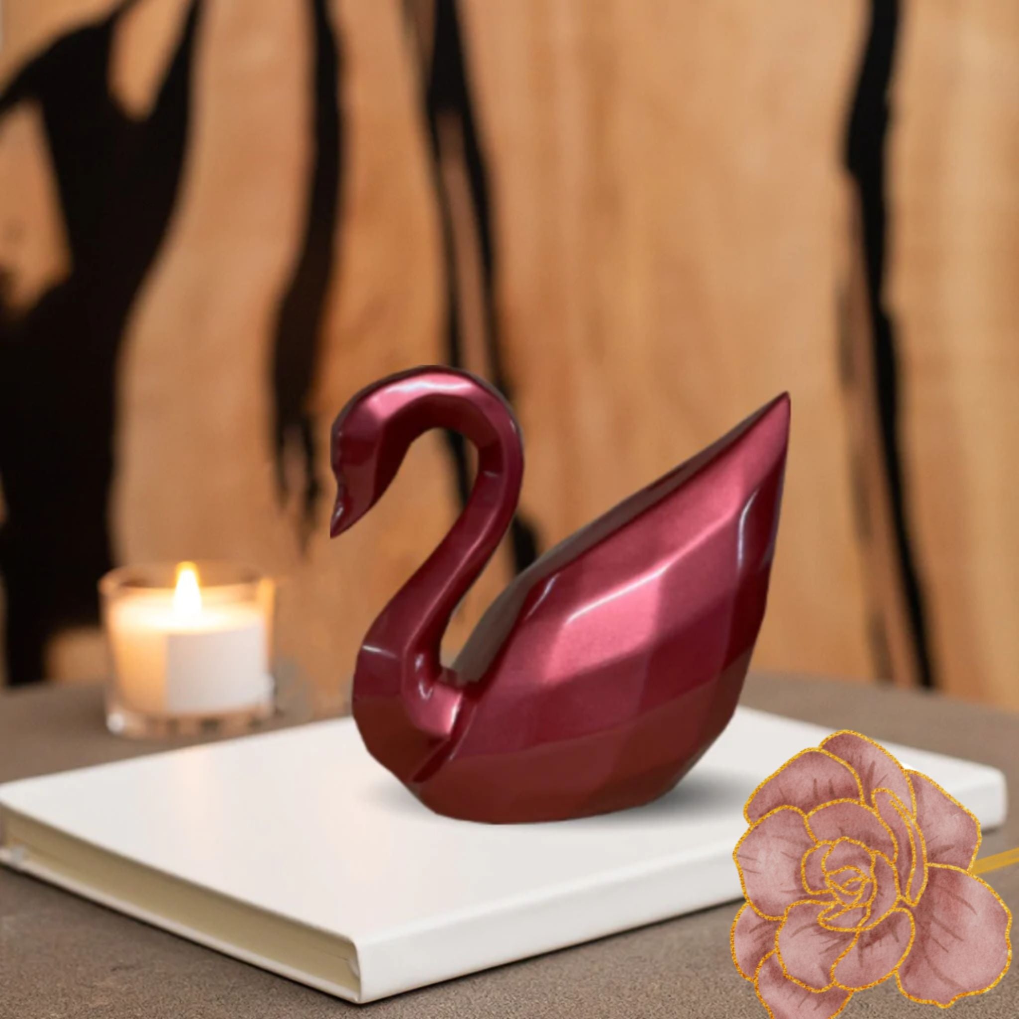 Elegant Metallic Swan Figurine