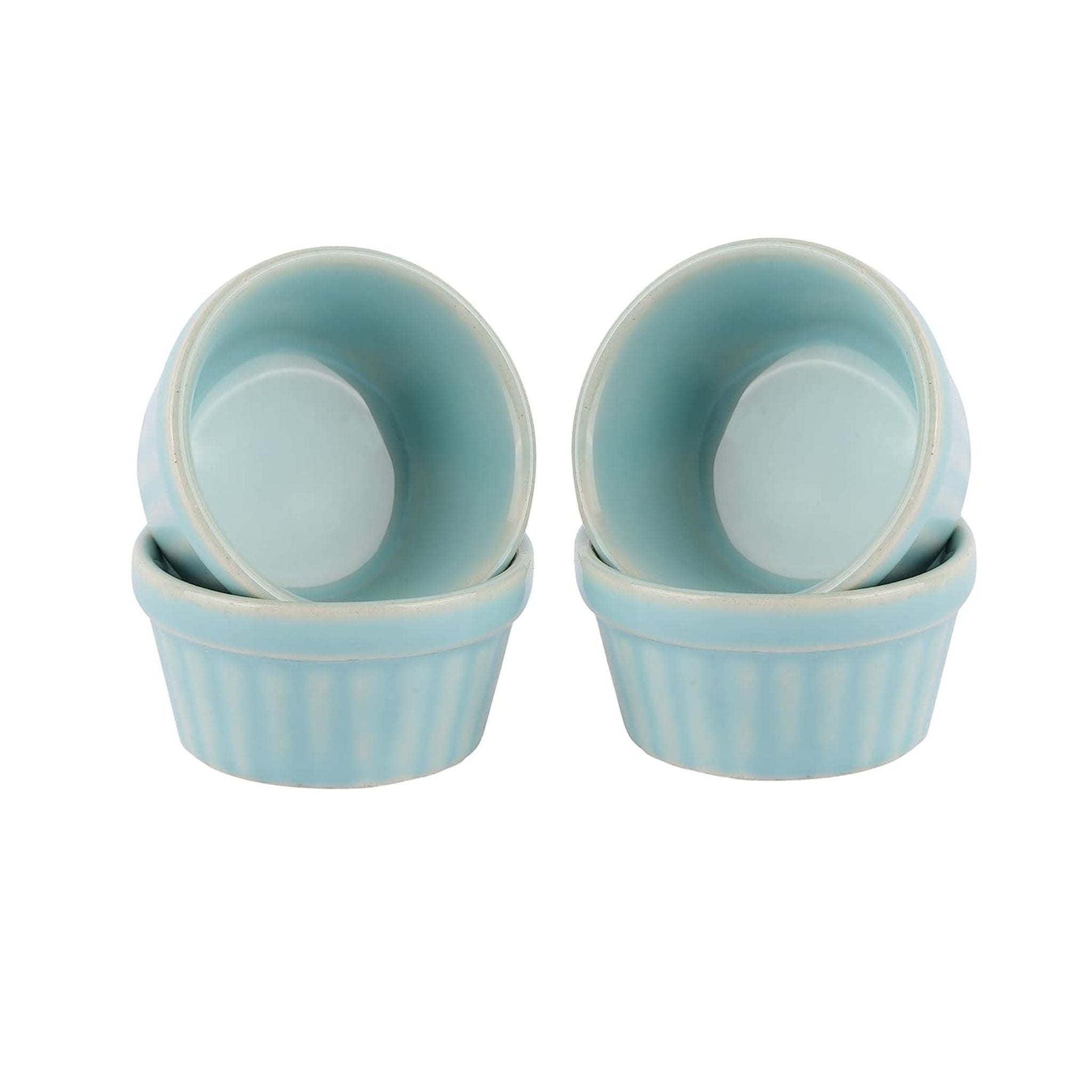 Mint Fluted Round Dip Bowl - Set of 4