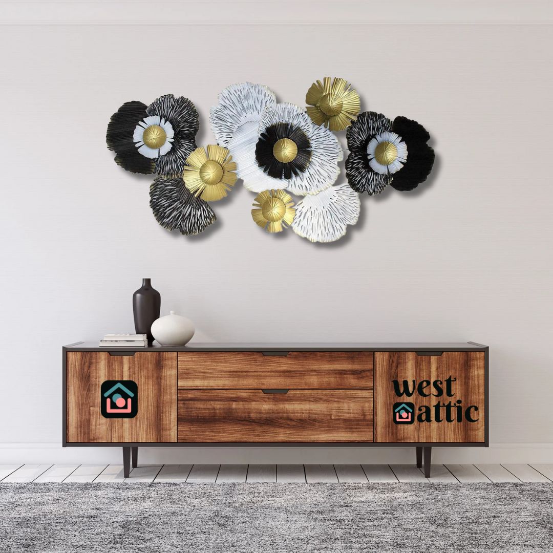 Monochromatic Blossom Metal Wall Art