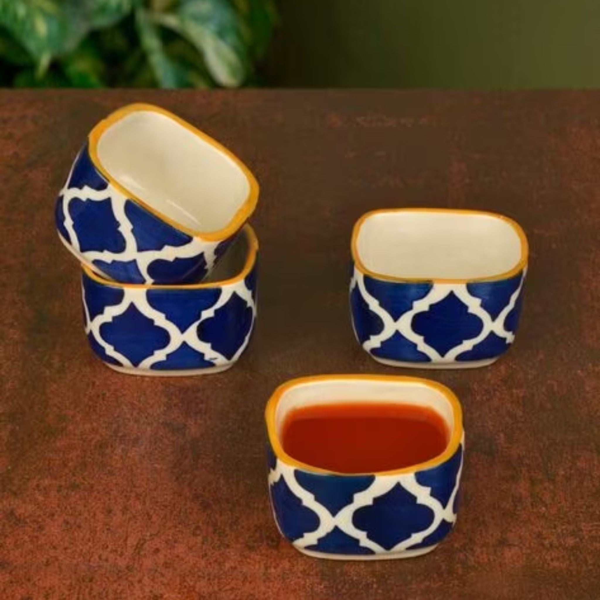 Moroccan Blue Dip Bowl - Set of 4