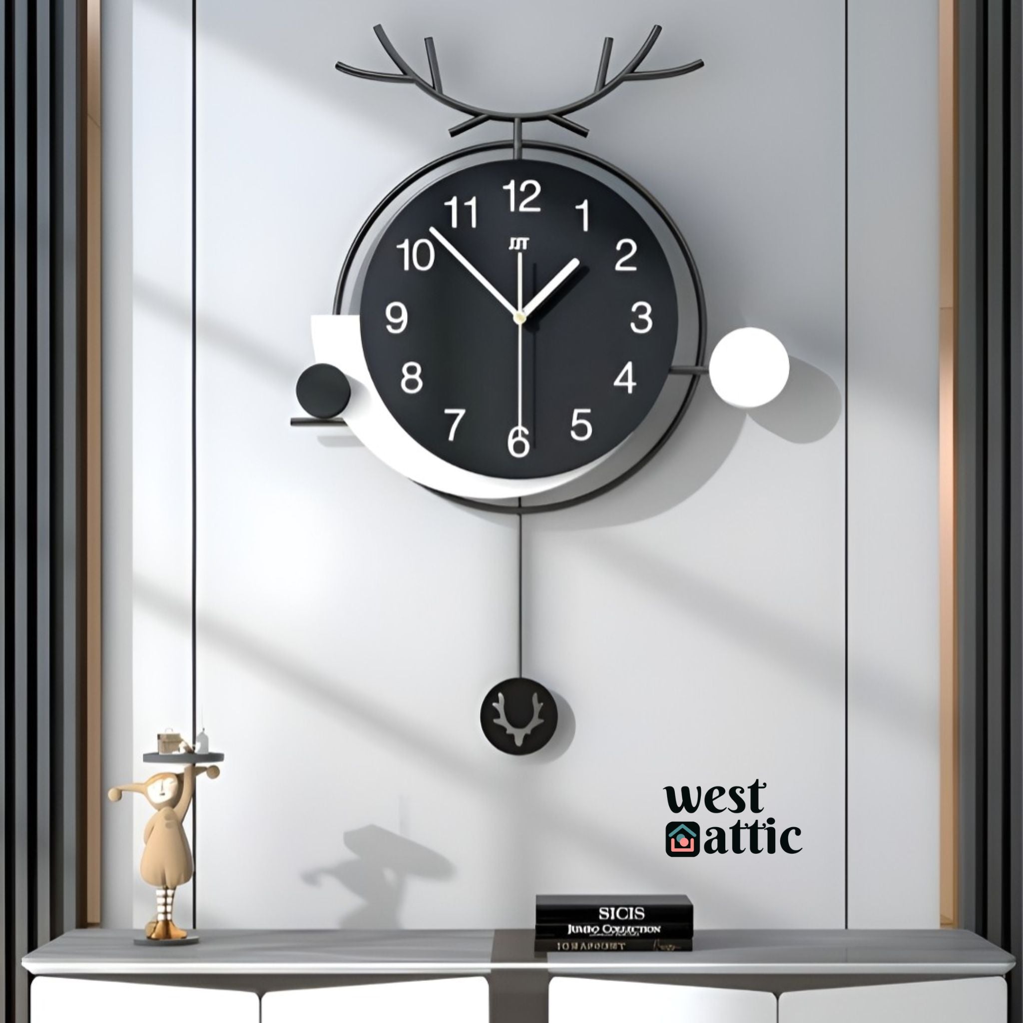 Nordic Style Black Wall Clock