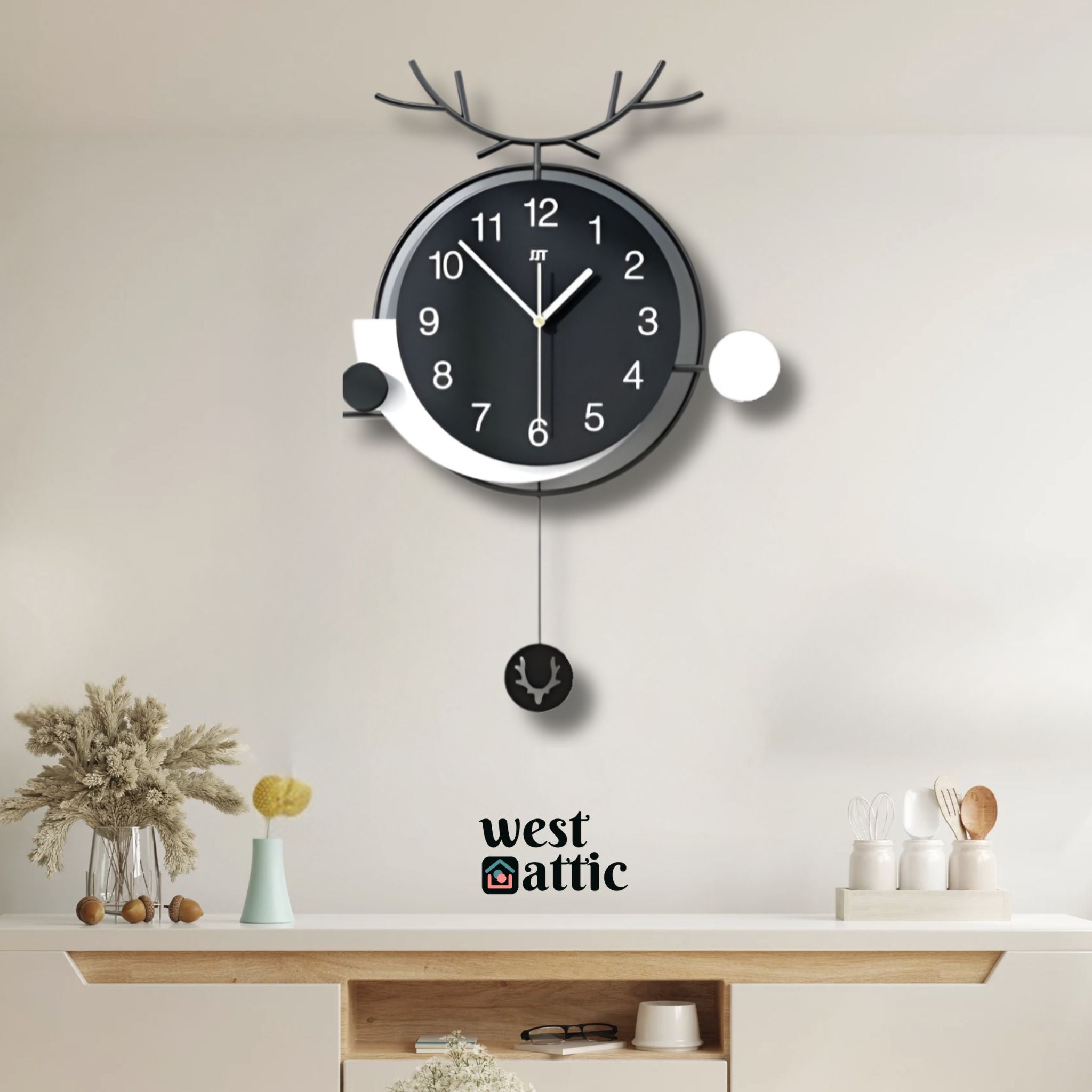 Nordic Style Black Wall Clock