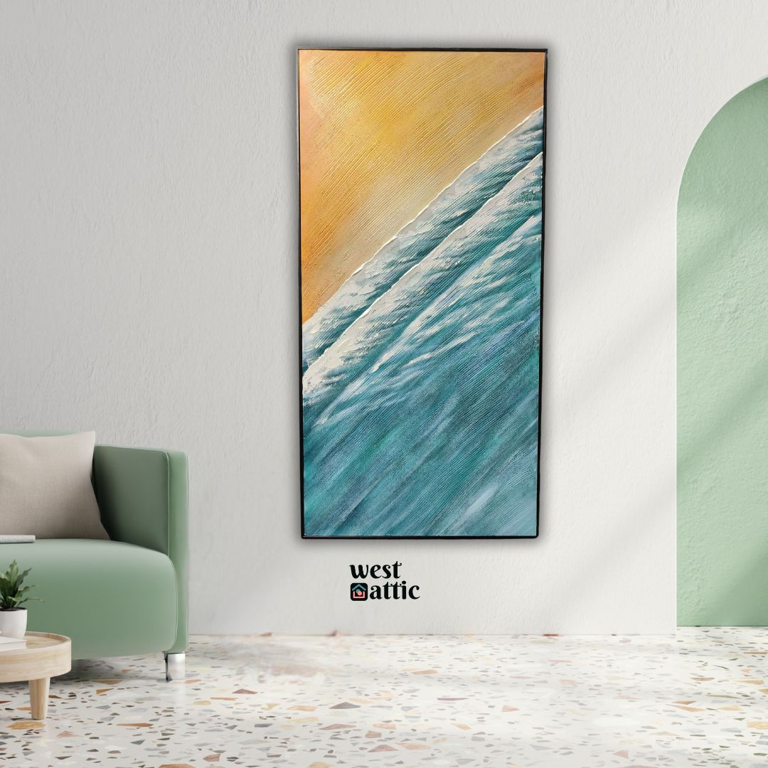 Ocean Sunrise Waves Painting