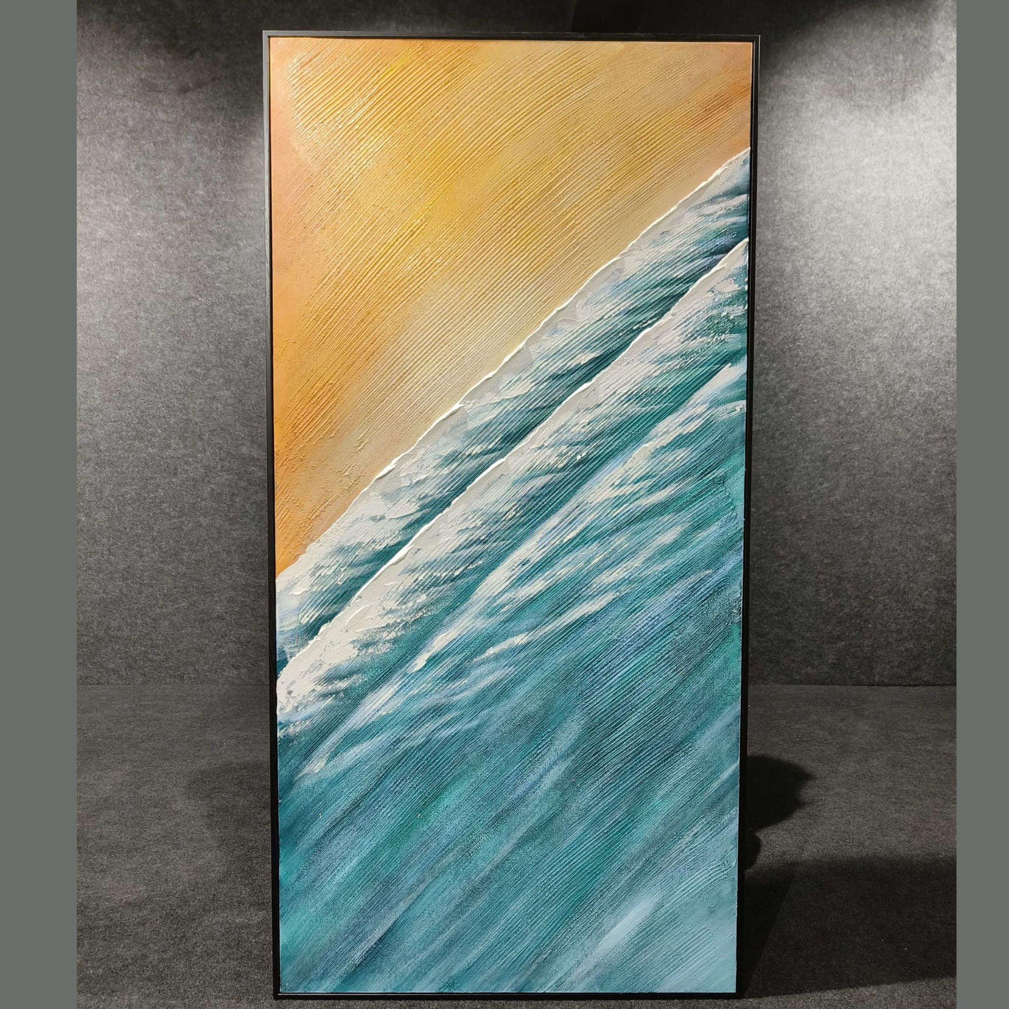 Ocean Sunrise Waves Painting