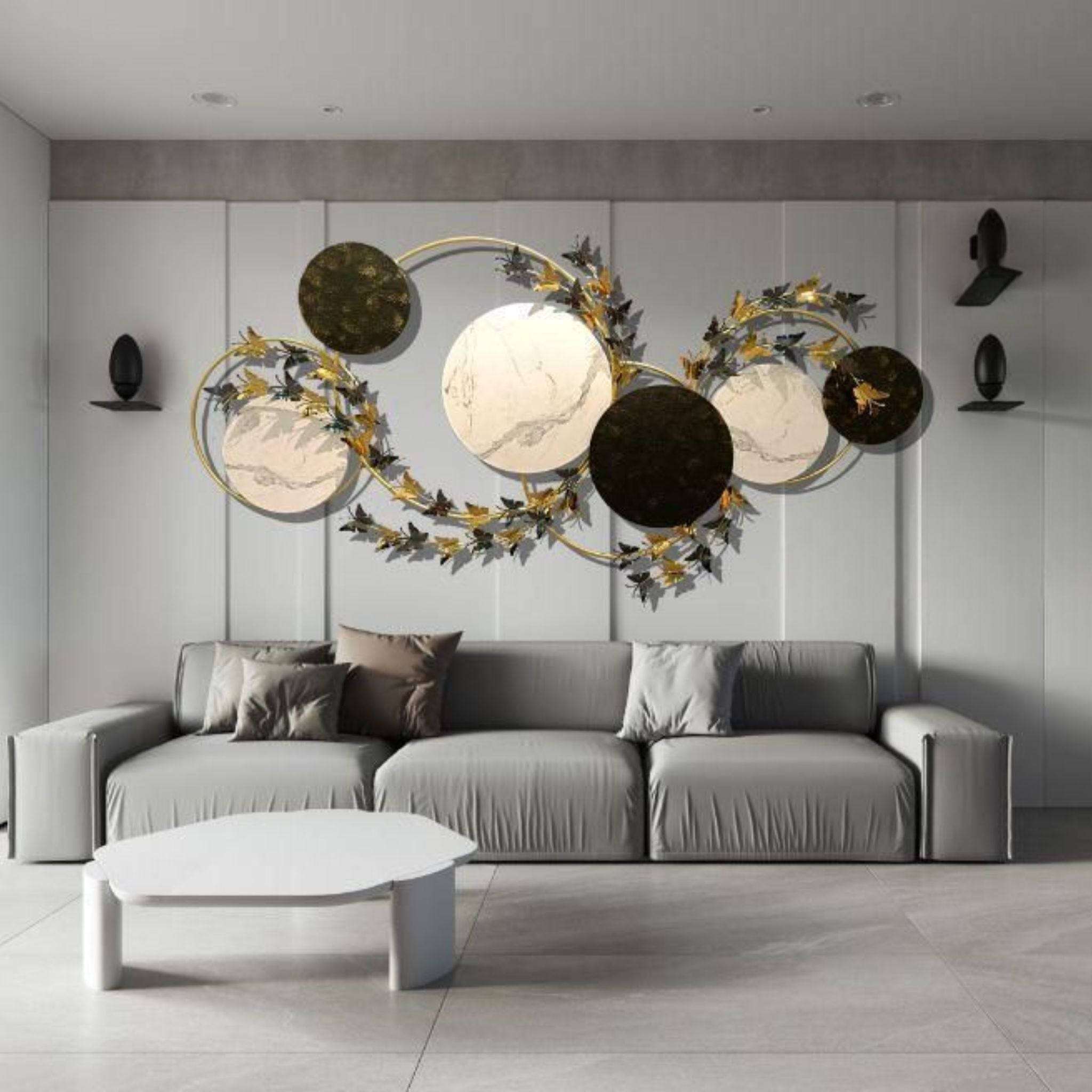 Orbital Blossoms Metal Wall Art