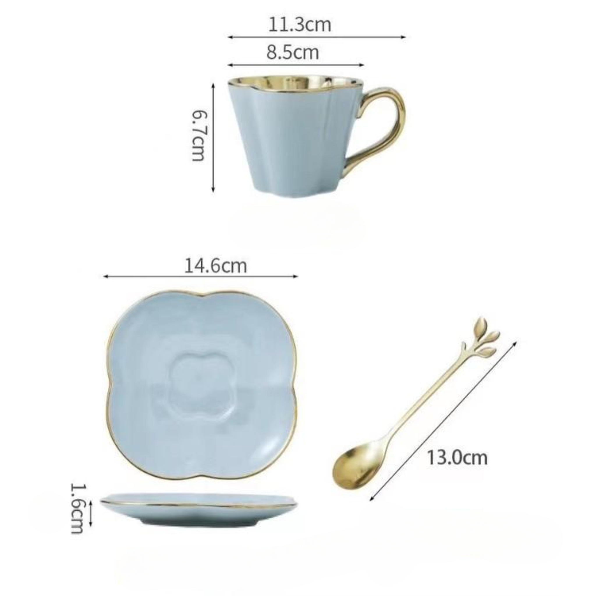 Pastel Tea Set with Spoon - Set of 6