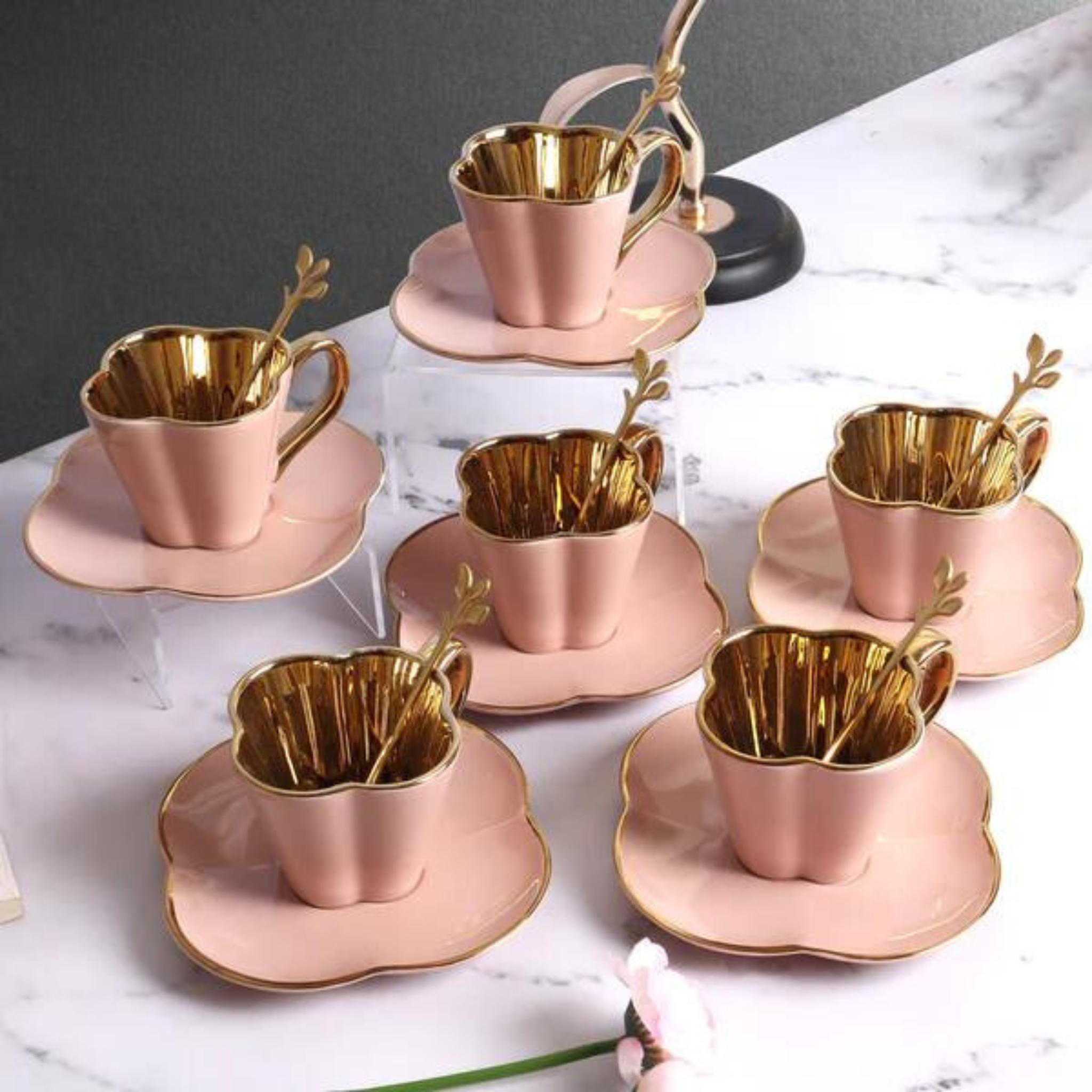 Pastel Tea Set with Spoon - Set of 6