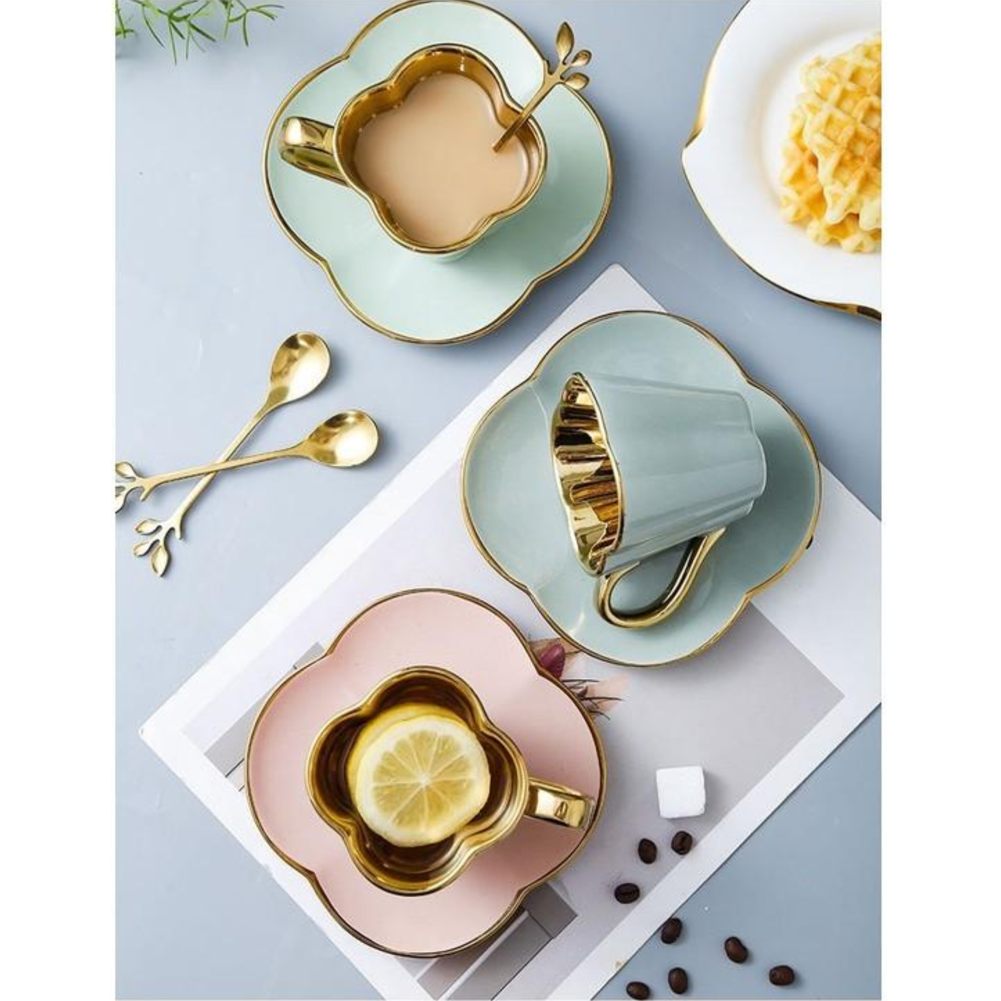 Pastel Tea Set with Spoon - Set of 6