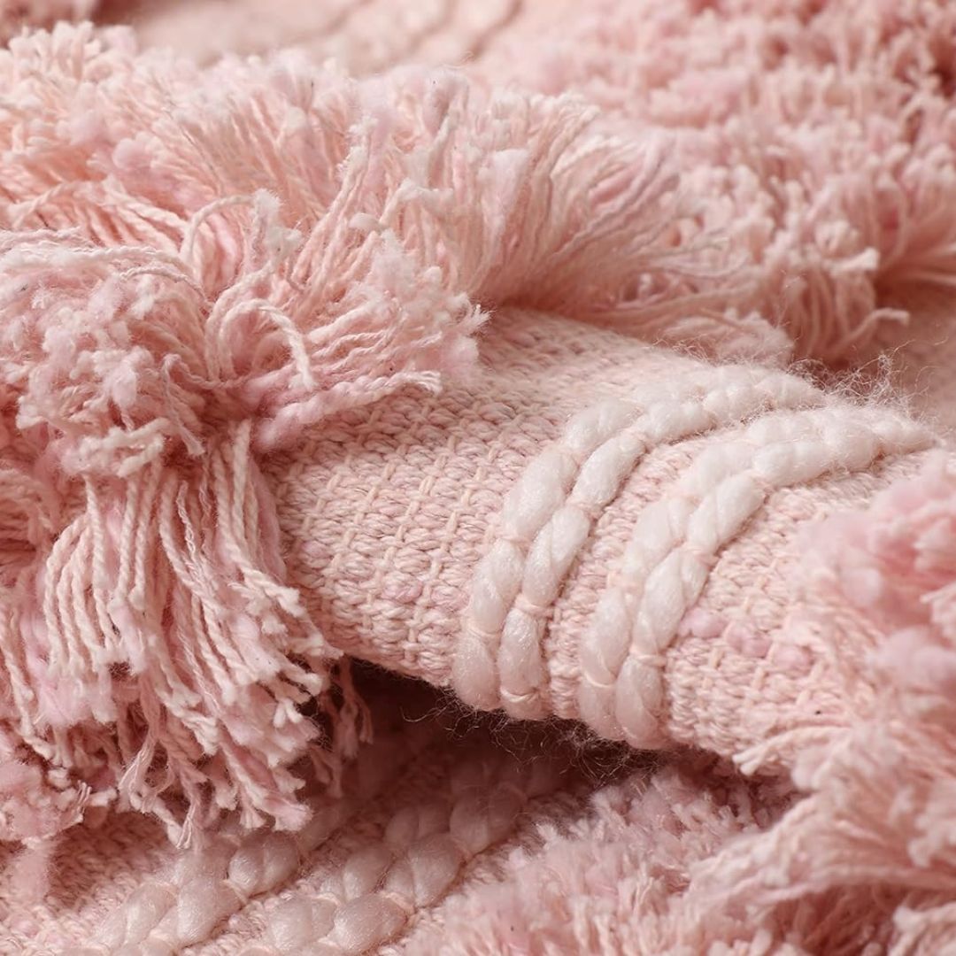 Pink Fringe Style Throw