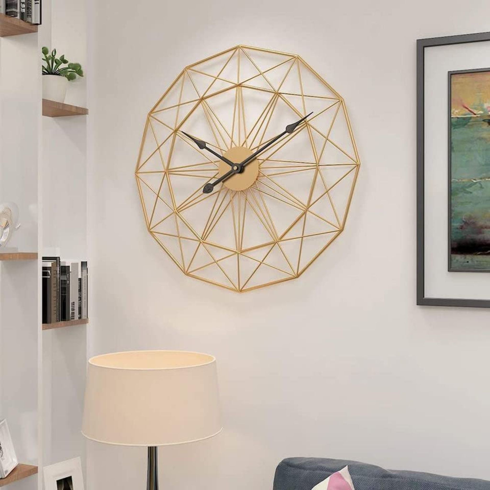 Polygon Geometric Metal Wall Clock