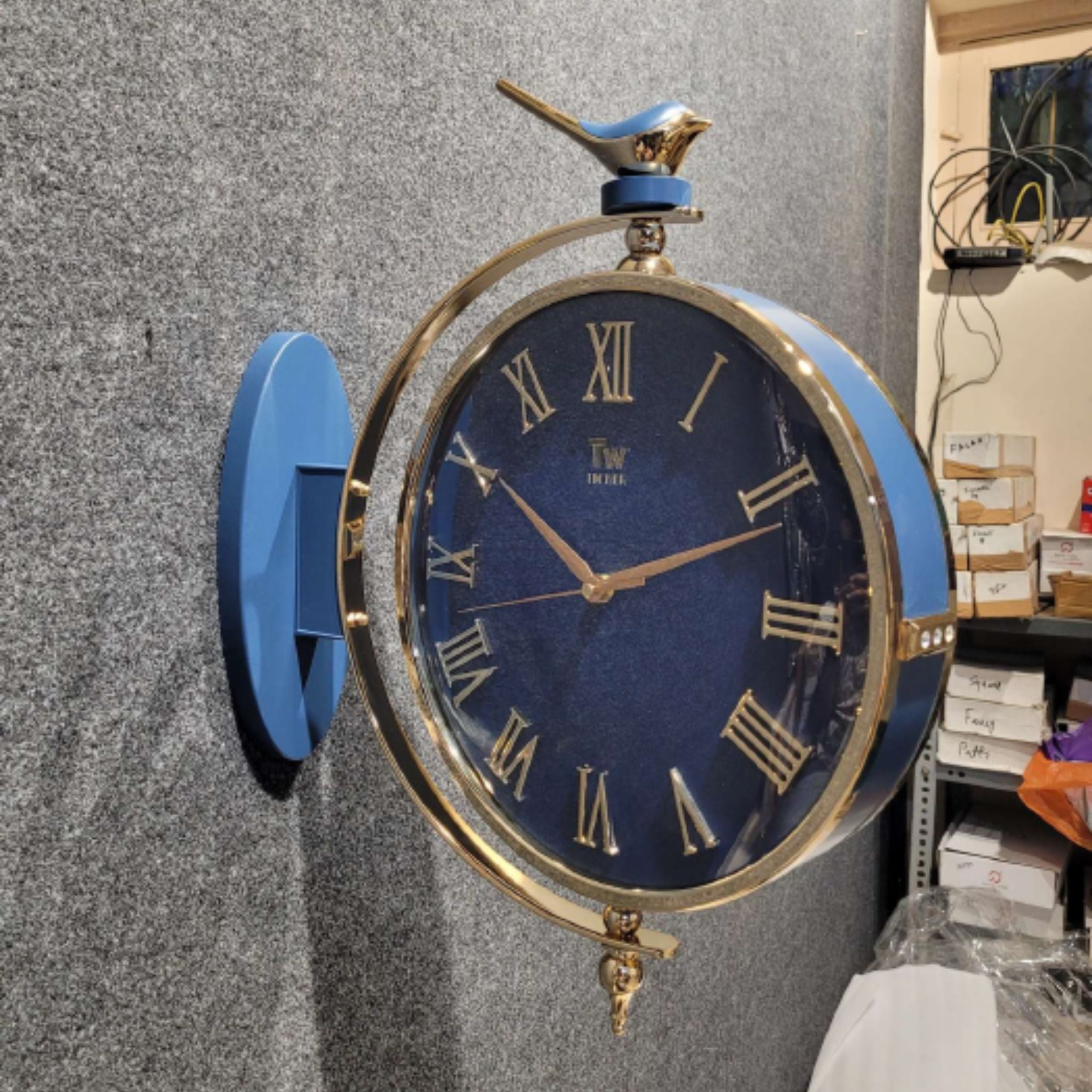 Royal Sparrow Dual Dial Wall Clock