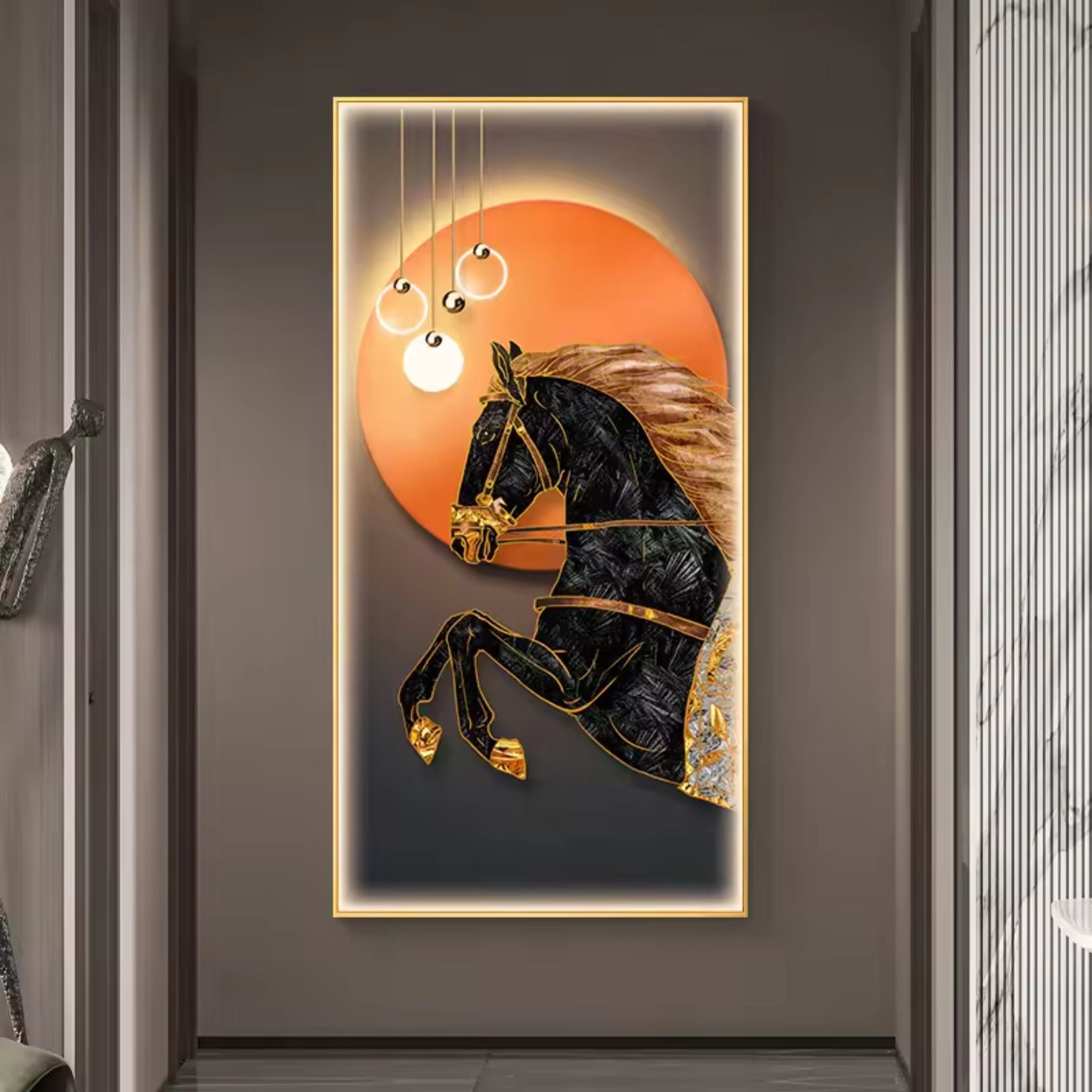 Sunset Gallop Crystal Wall Painting with LED