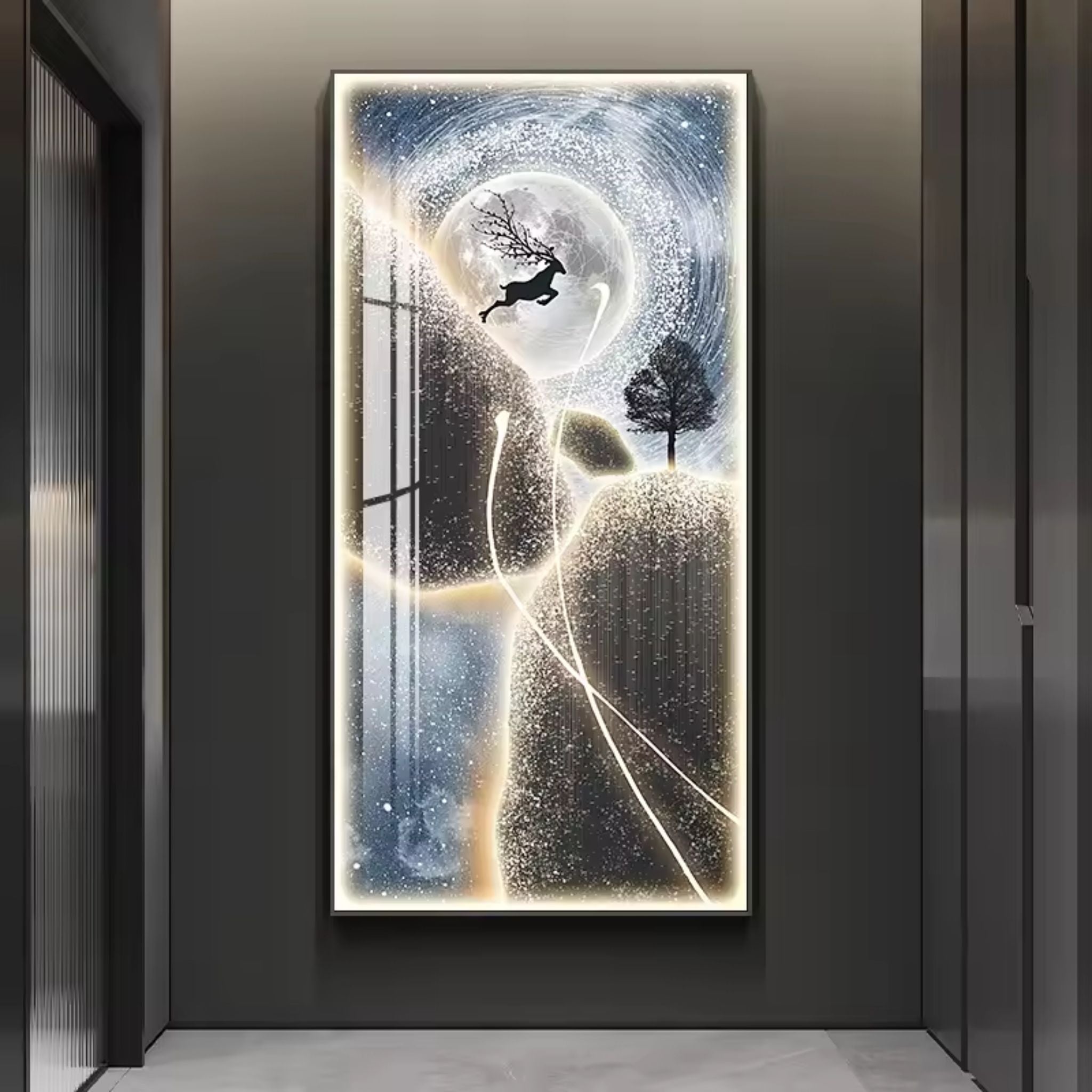 Twilight Brillance Crystal Wall Painting with LED