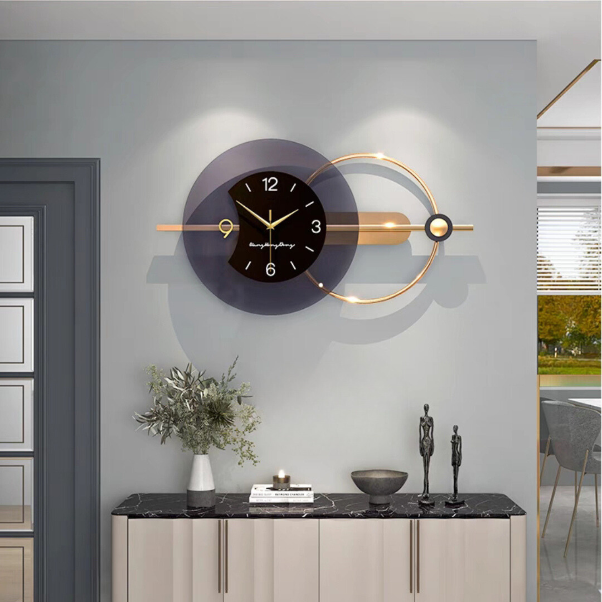 Reflective Layers Metal Wall Clock