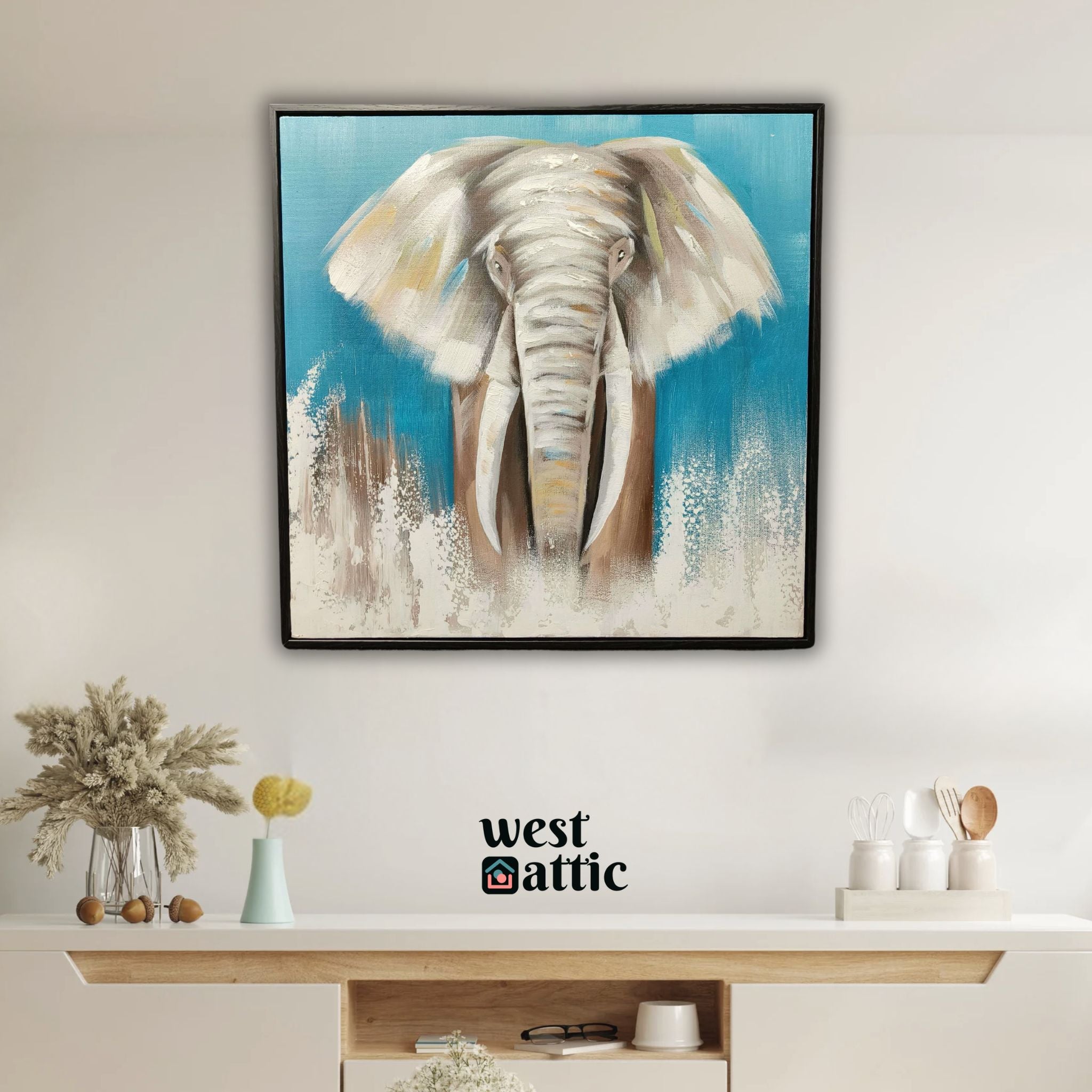 Regal Elephant Portrait Painting