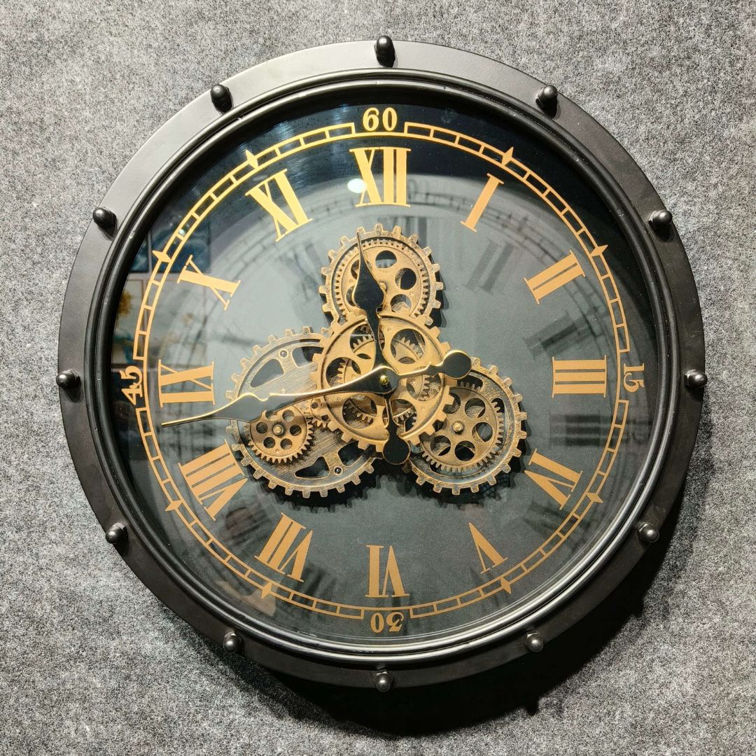 Rivet-Edge Gear Wall Clock