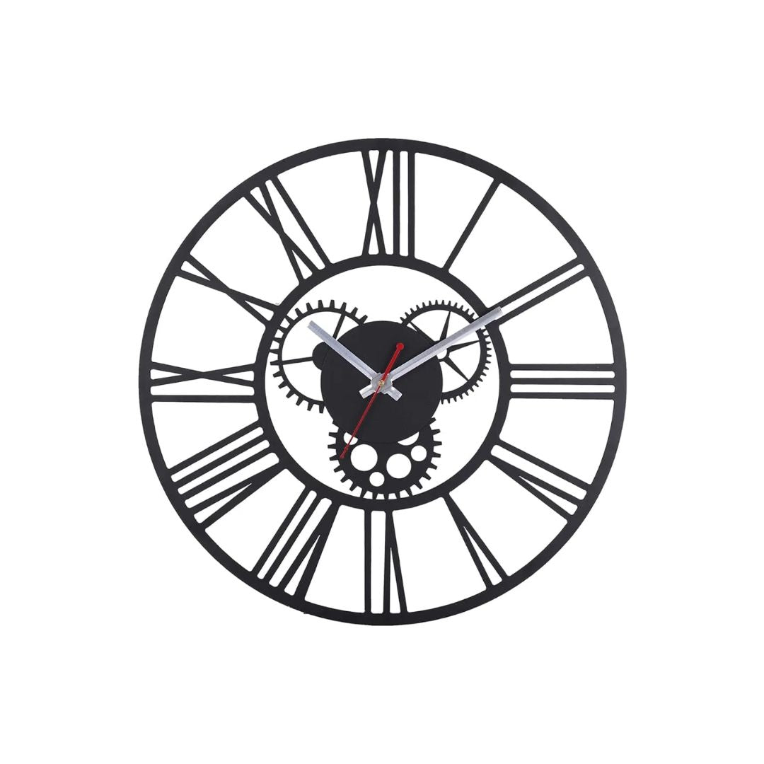 Roman Elegant Gear Wall Clock