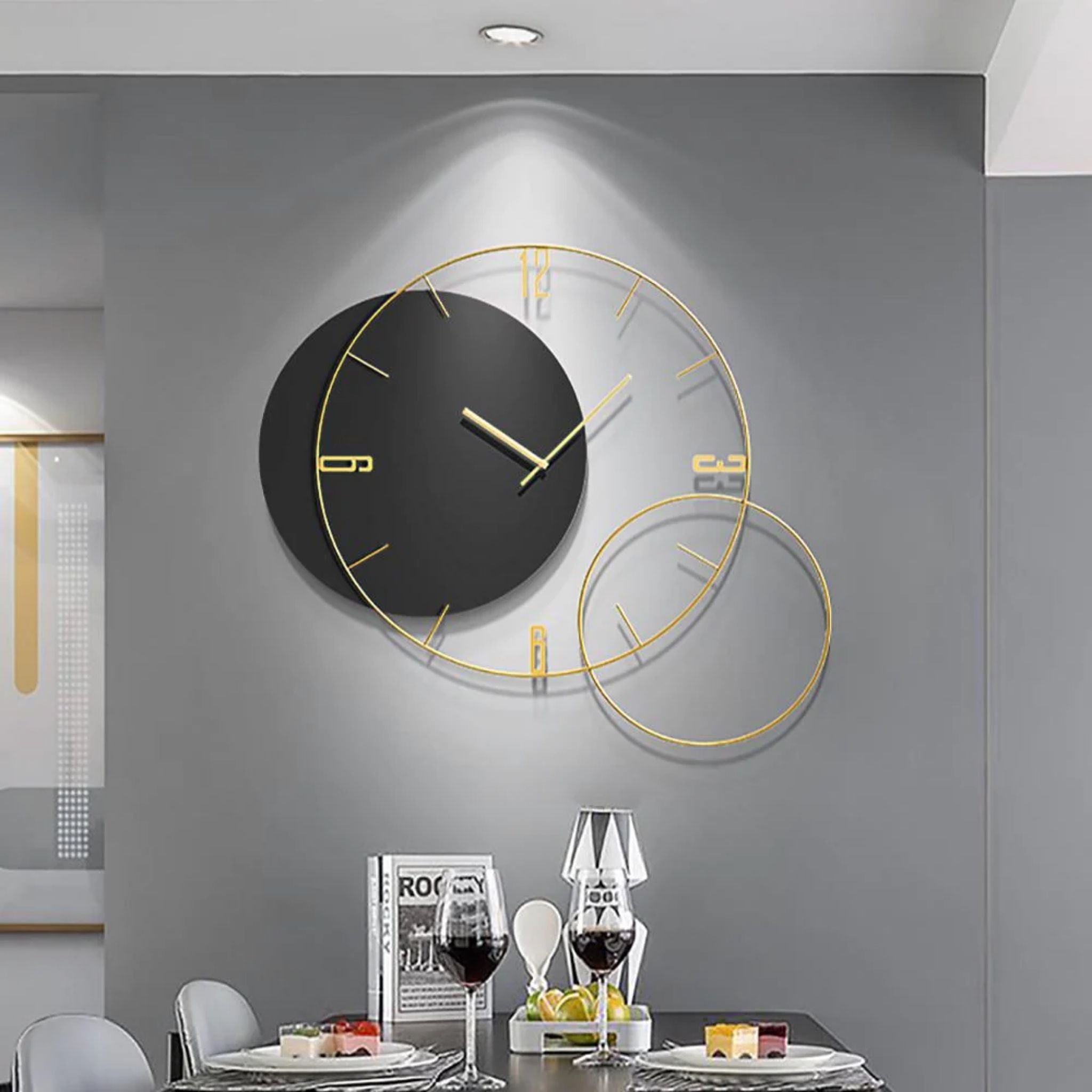 Round and Sleek Metal Wall Clock