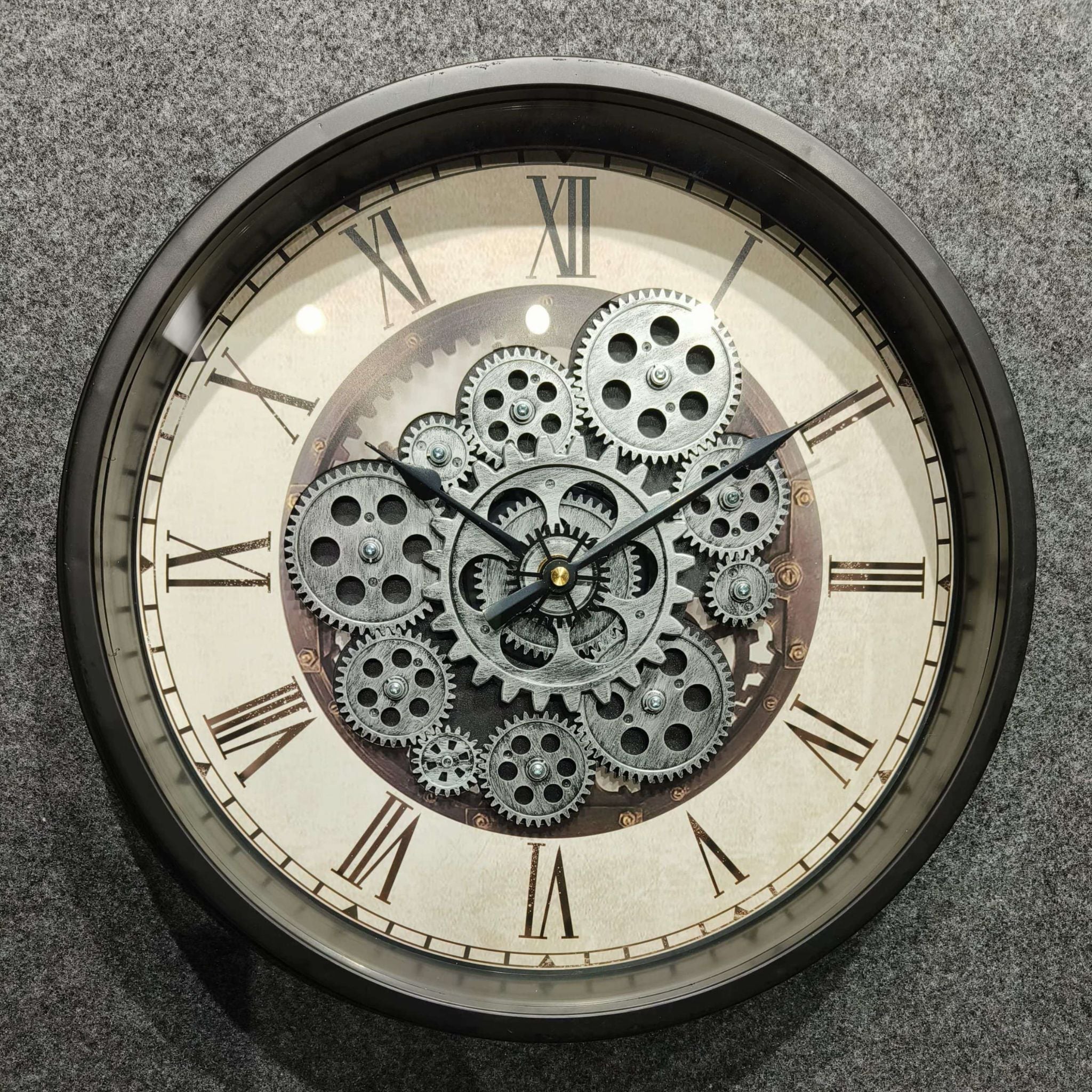 Rustic Mechanical Gear Wall Clock