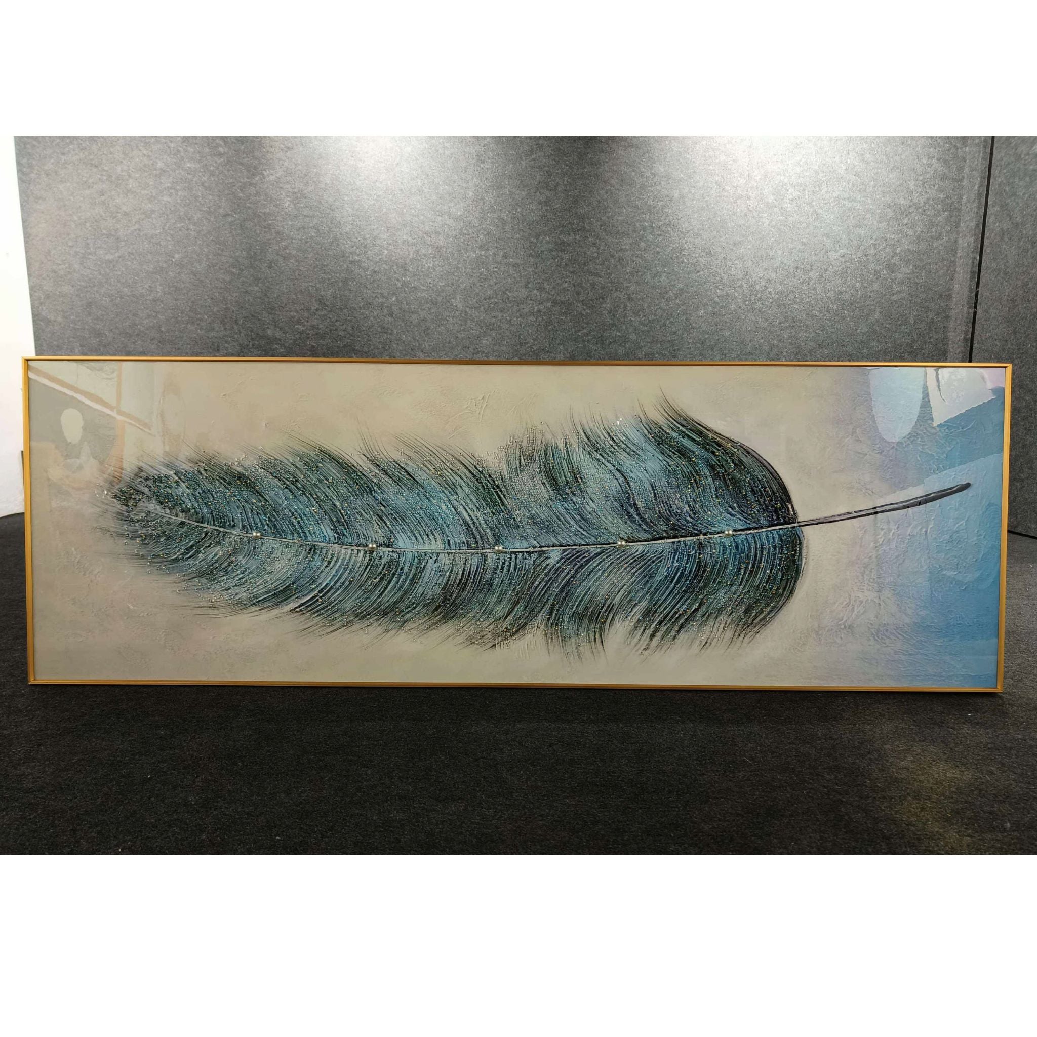 Serene Feather Crystal Wall Frame