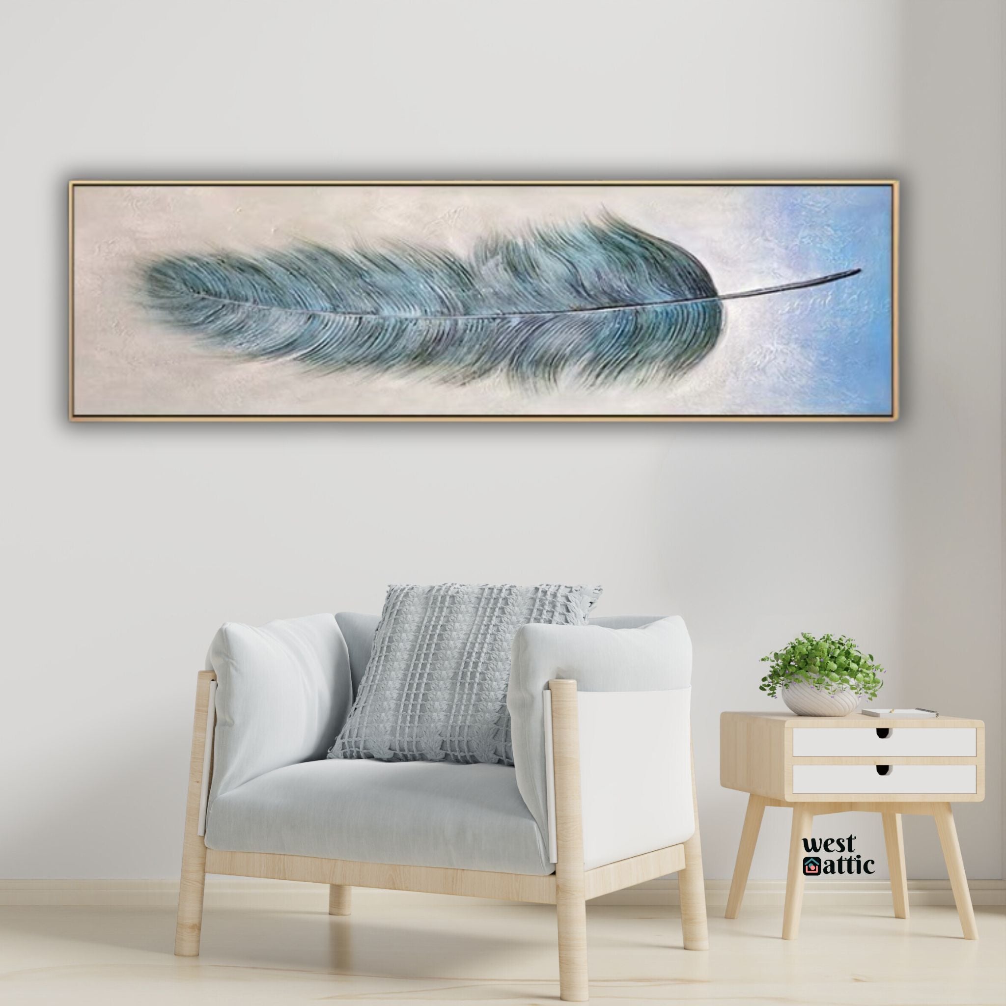 Serene Feather Crystal Wall Frame