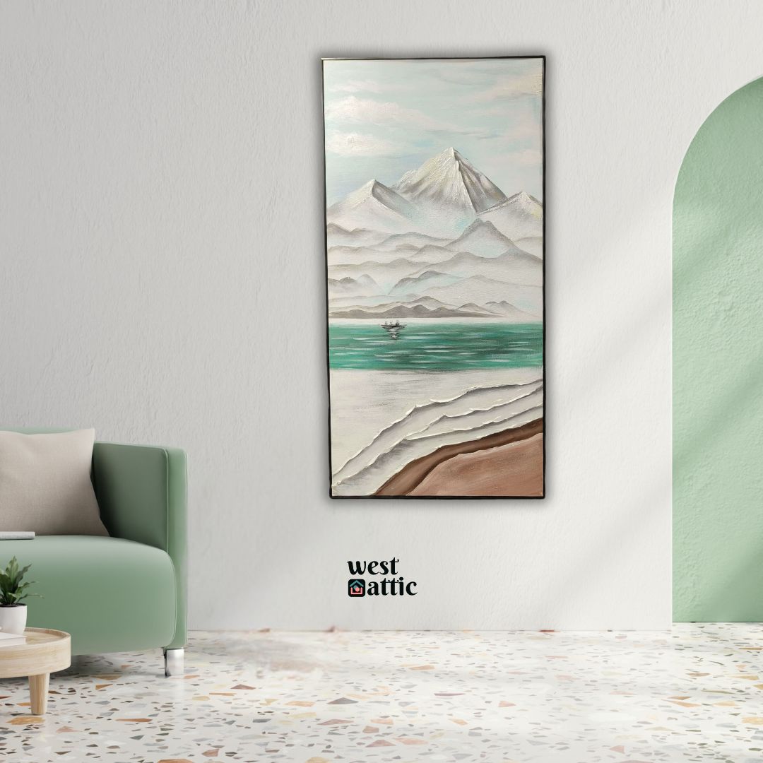 Serene Mountain Landscape Painting