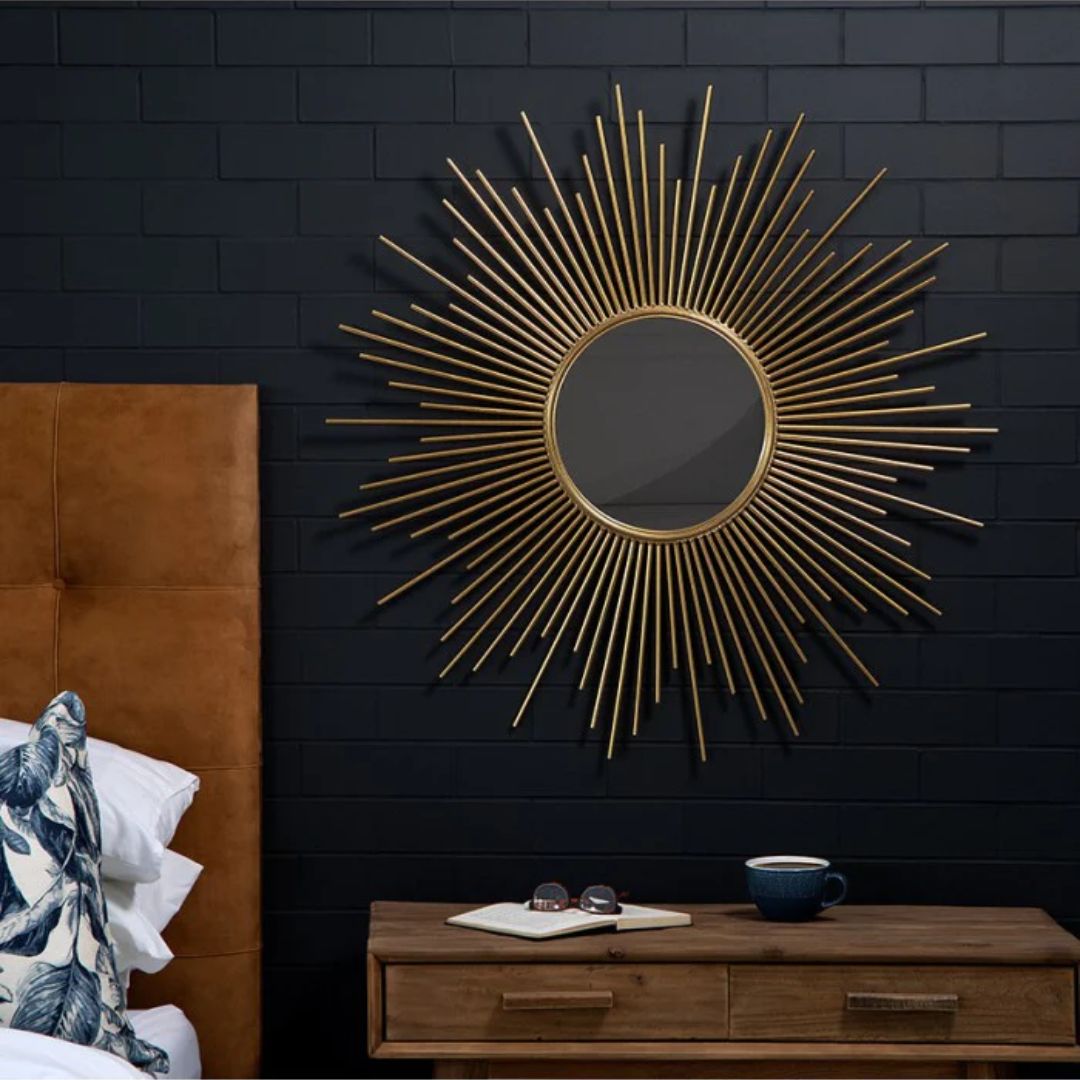 Sparkling Sun Metal Wall Mirror